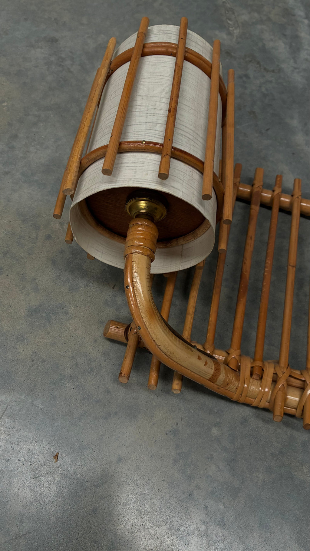 Bamboo Double wall light, France 1950s