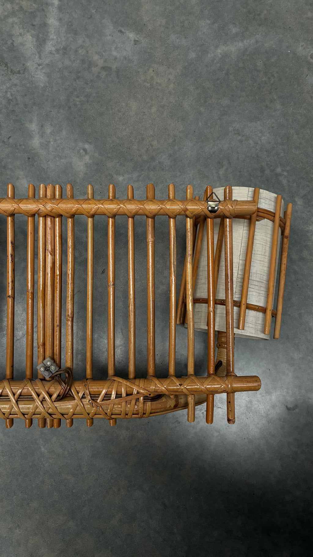 Bamboo Double wall light, France 1950s
