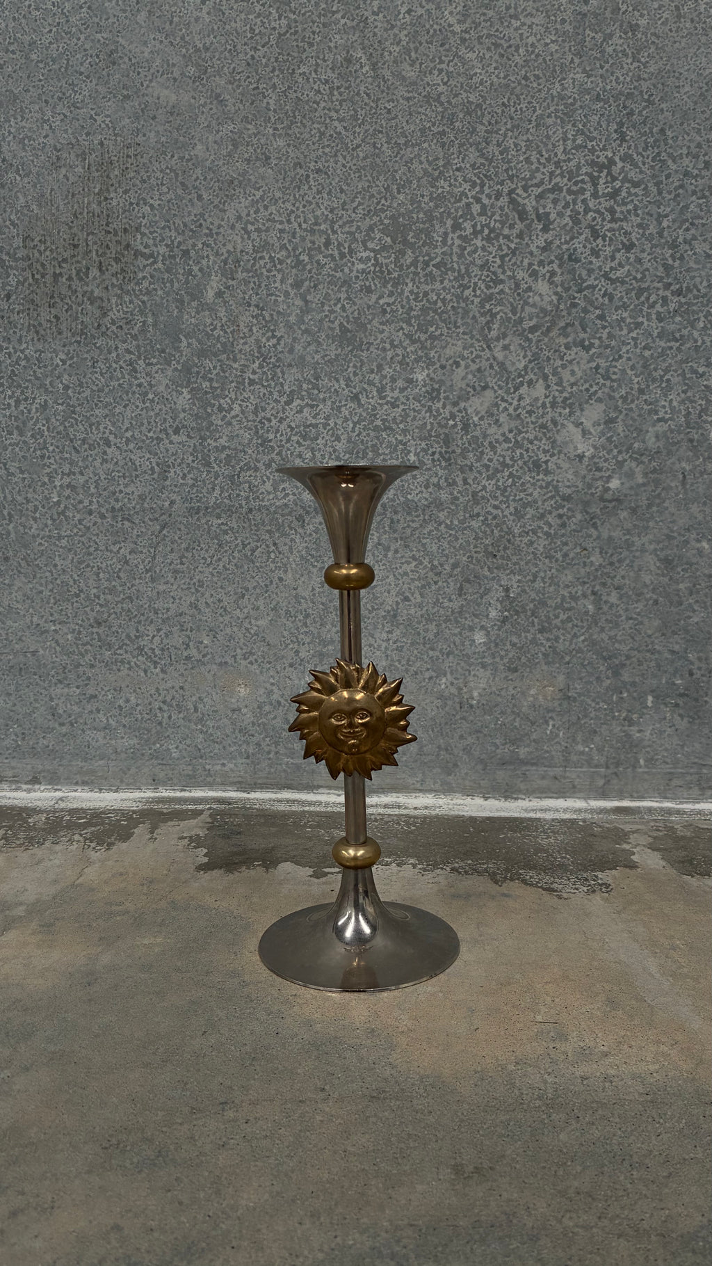Italian Sun Motif Candlestick 1970s