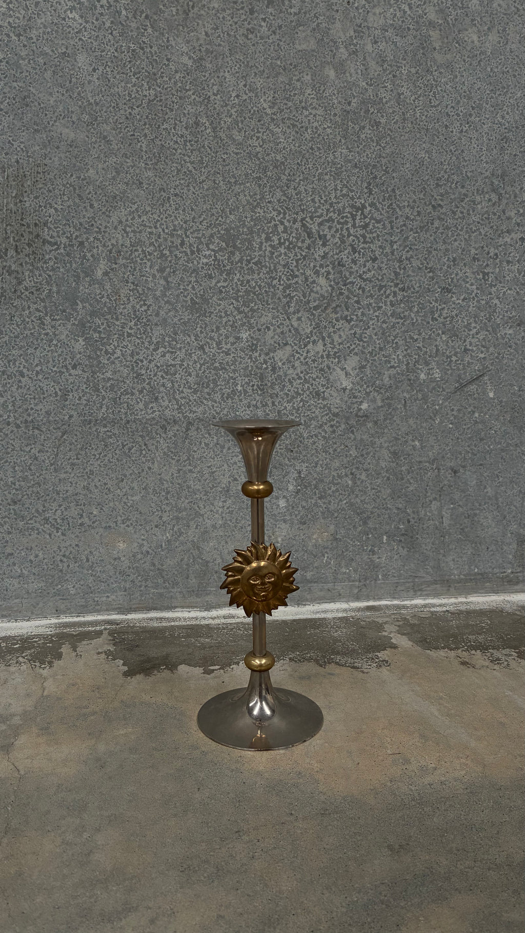 Italian Sun Motif Candlestick 1970s