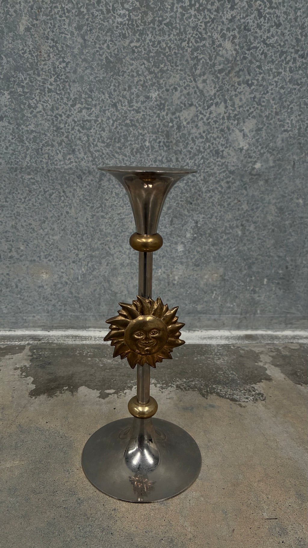 Italian Sun Motif Candlestick 1970s
