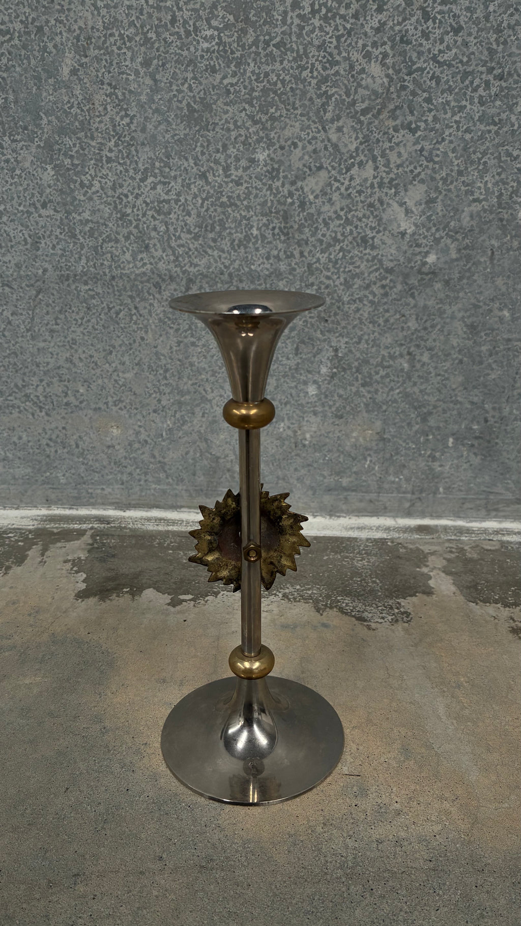 Italian Sun Motif Candlestick 1970s