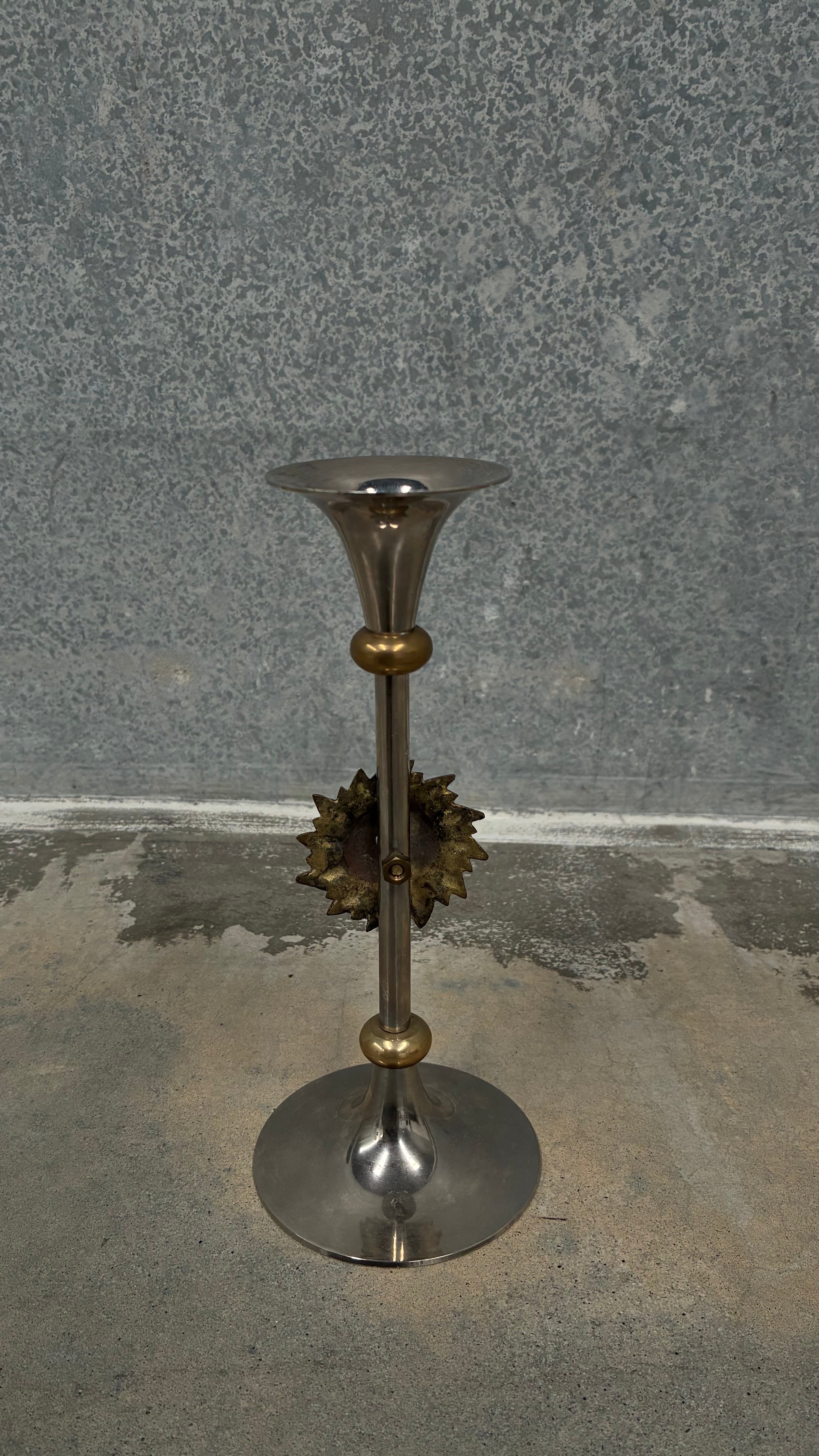 Italian Sun Motif Candlestick 1970s