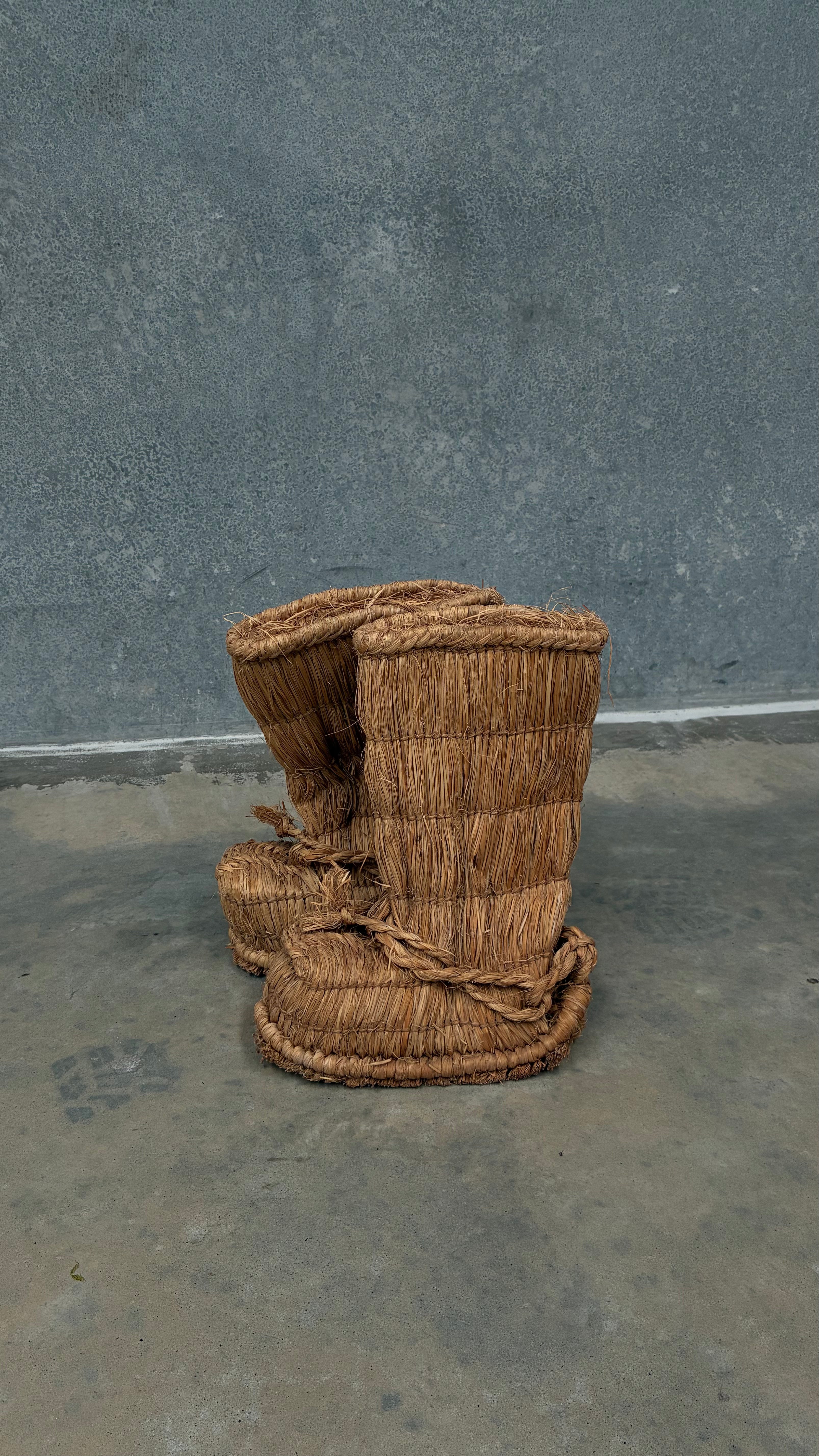 Traditional Japanese straw boots, Mid-20th Century