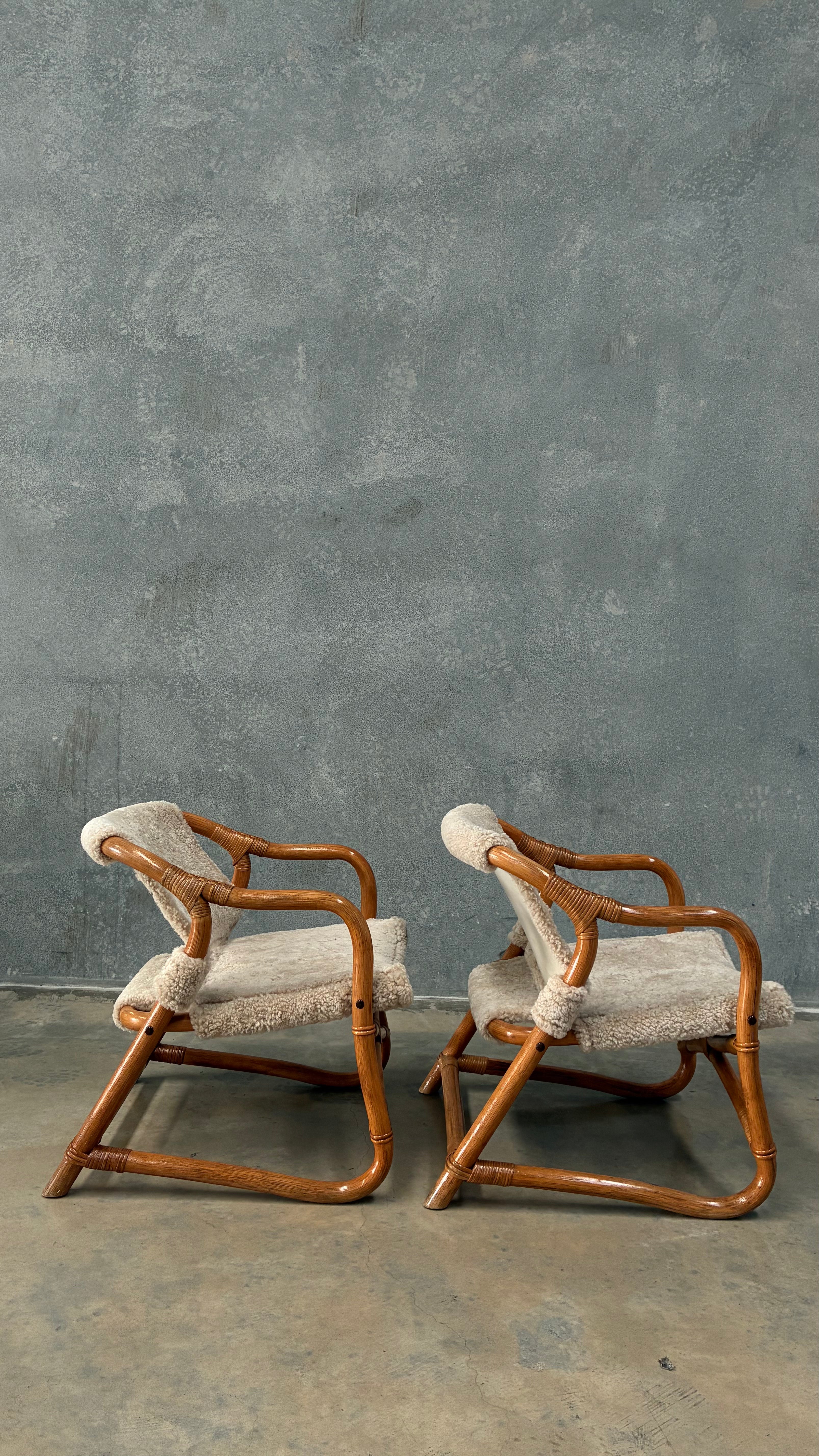 Danish Lounge Chair in Wilson & Dorset Sheepskin Pair