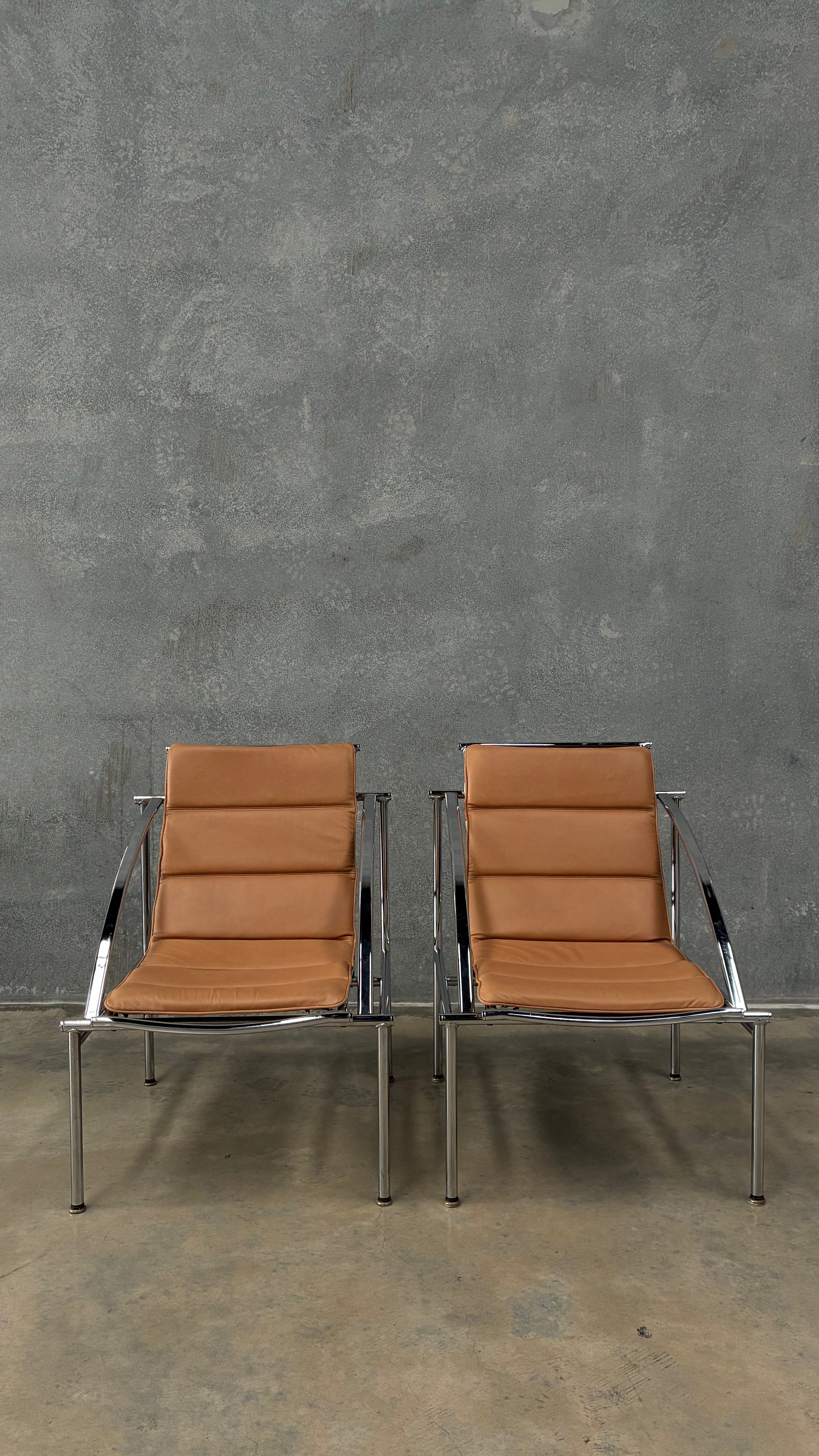 Chrome and Leather Lounge Chair 1970s