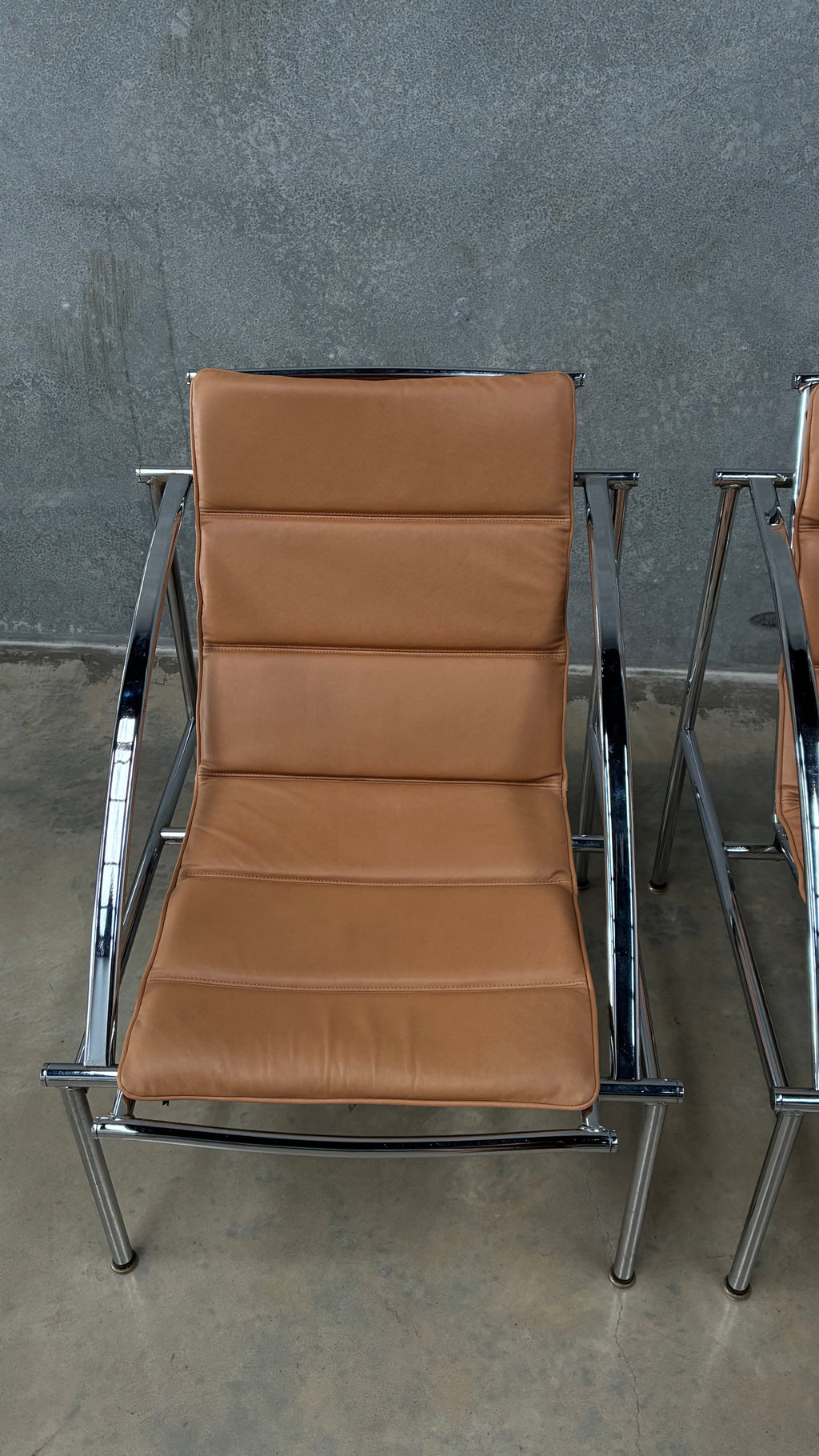 Chrome and Leather Lounge Chair 1970s