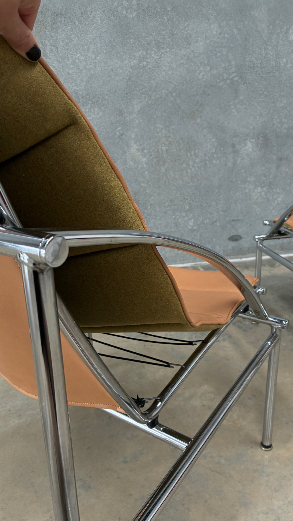 Chrome and Leather Lounge Chair 1970s