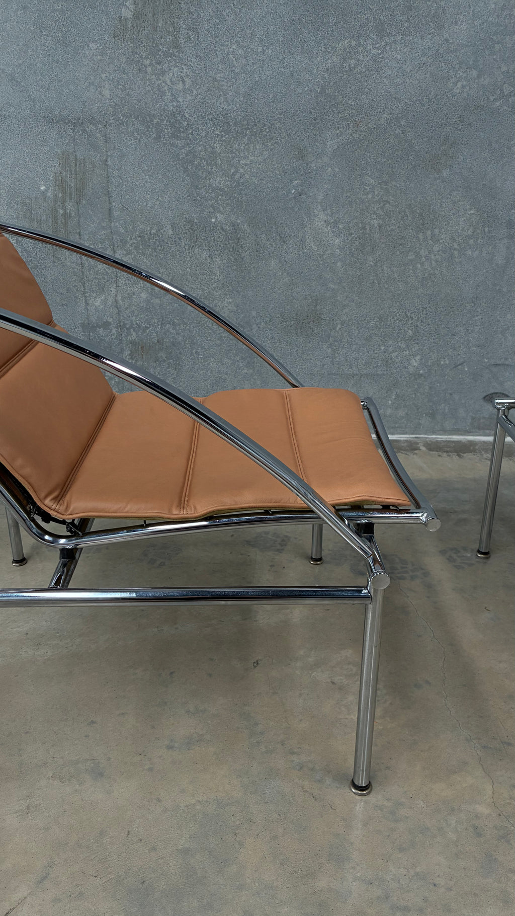 Chrome and Leather Lounge Chair 1970s