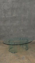 Gallotti & Radice Oval Glass Coffee Table Italy 1970s