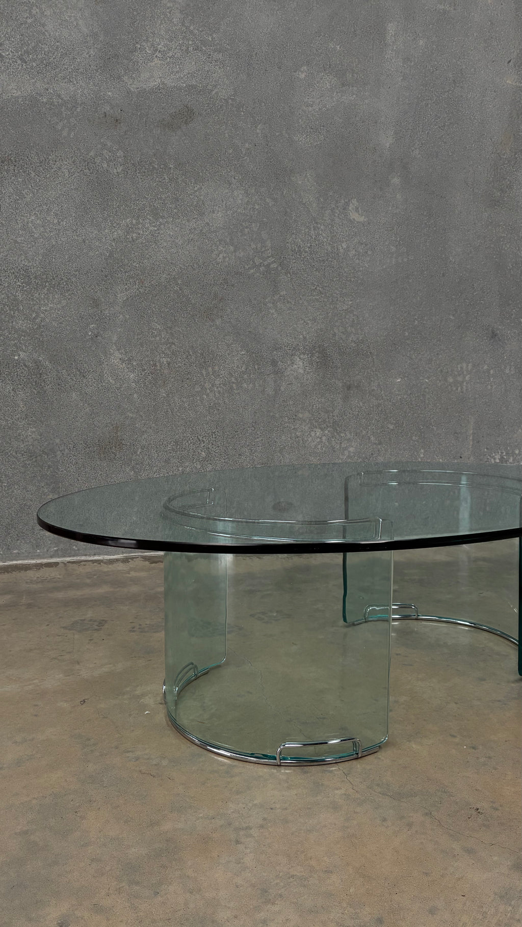 Gallotti & Radice Oval Glass Coffee Table Italy 1970s