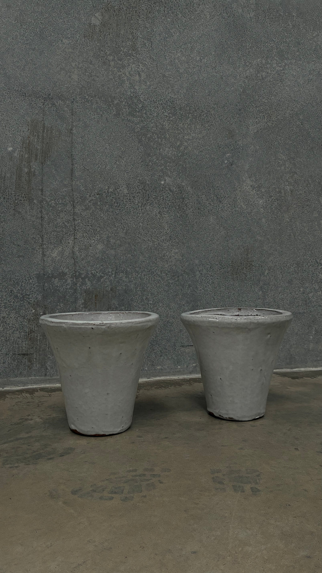 Pair of White Glazed CeramicPlanters