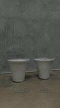 Pair of White Glazed CeramicPlanters