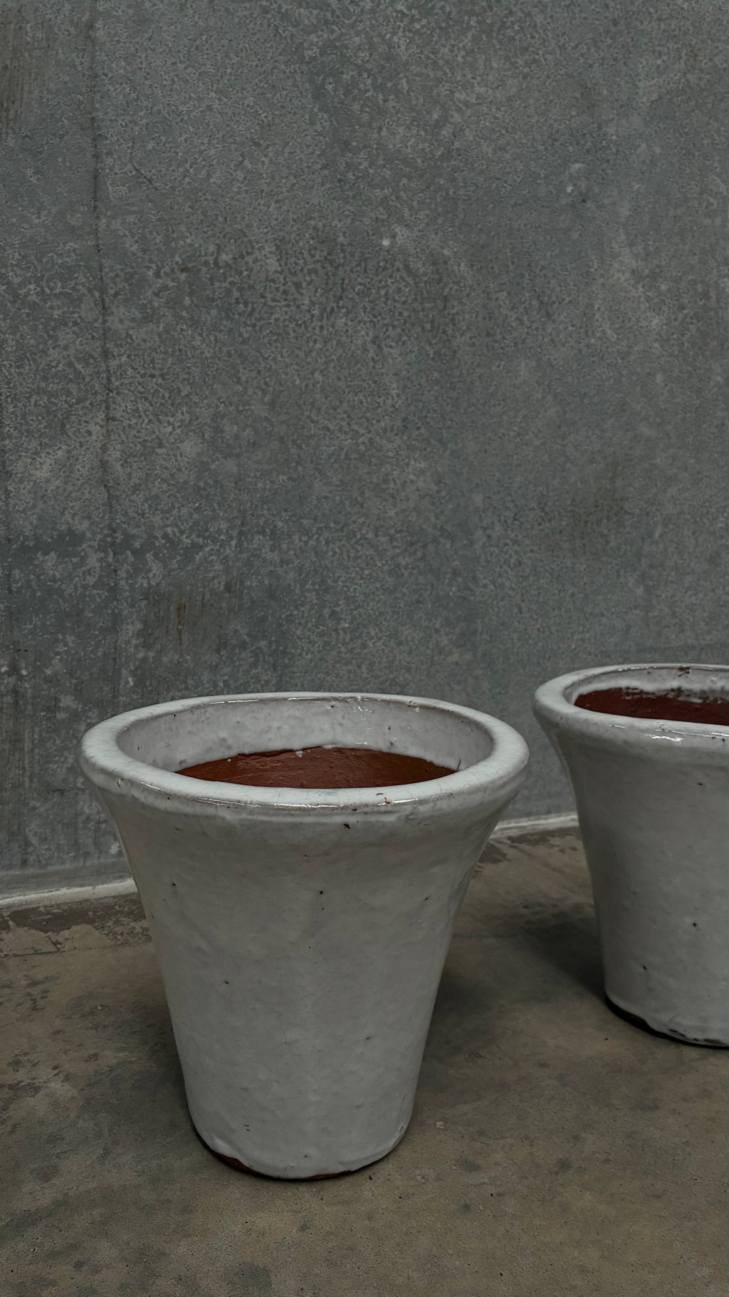 Pair of White Glazed CeramicPlanters
