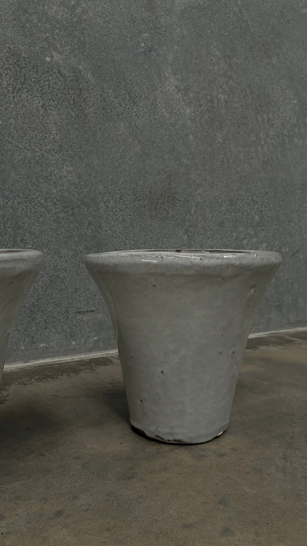 Pair of White Glazed CeramicPlanters