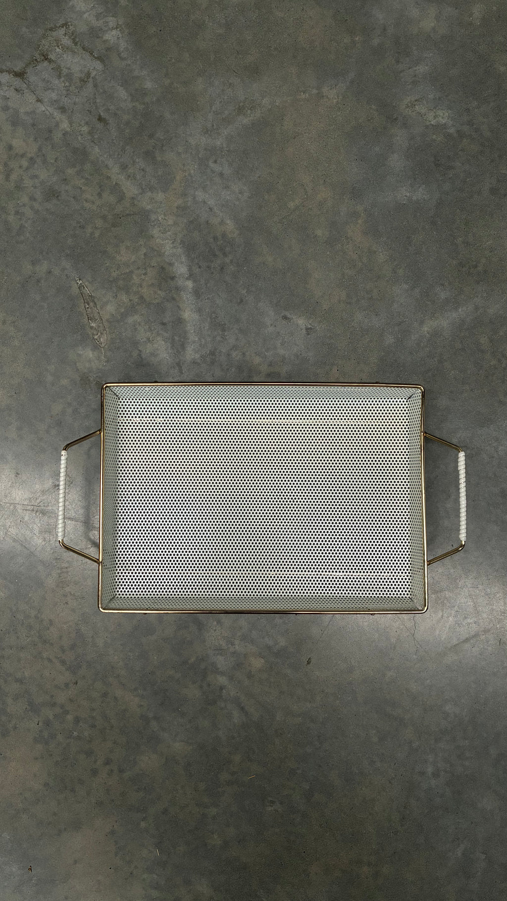 Brass Perforated Metal Serving Tray 1950s