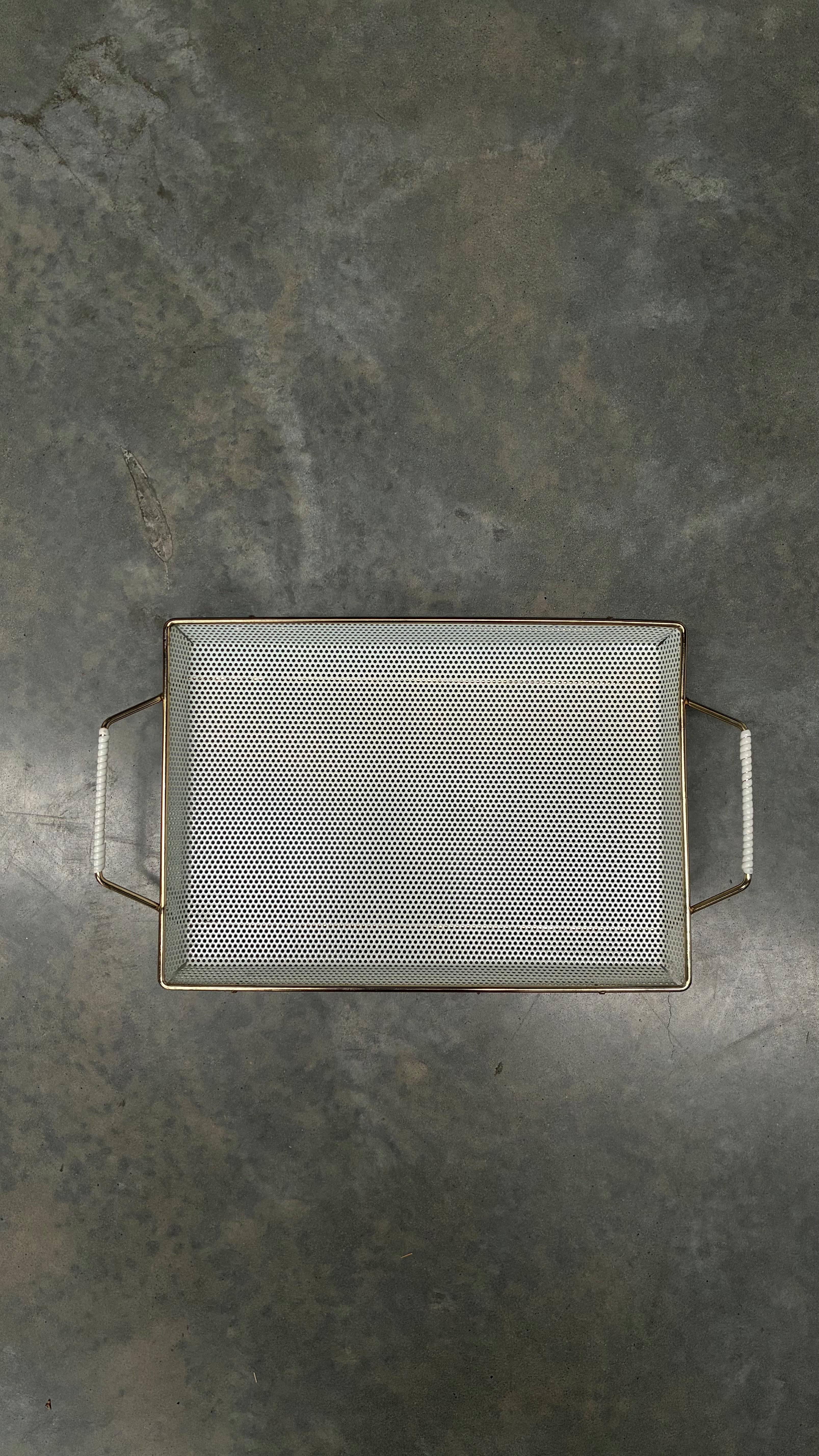 Brass Perforated Metal Serving Tray 1950s