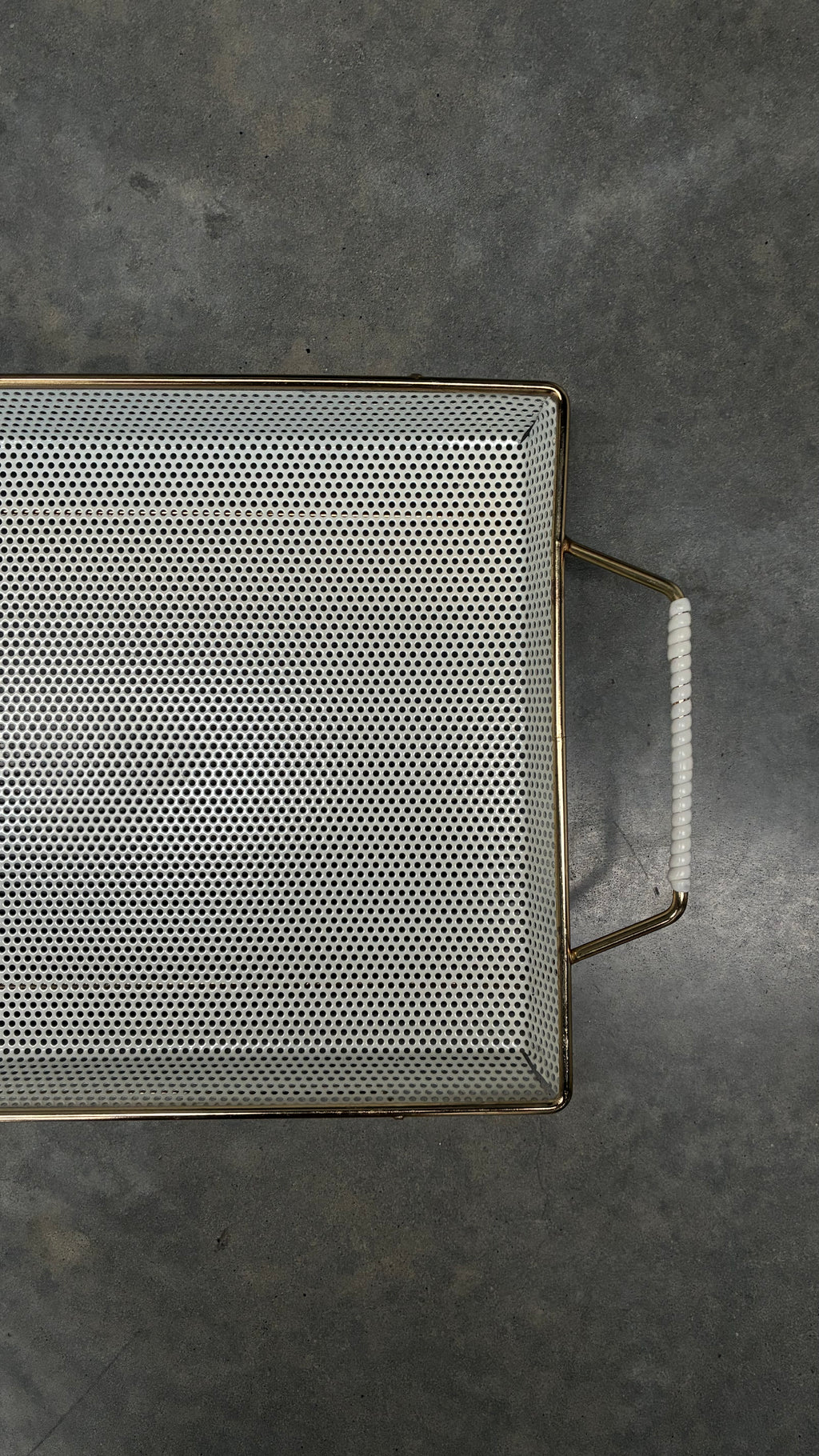 Brass Perforated Metal Serving Tray 1950s