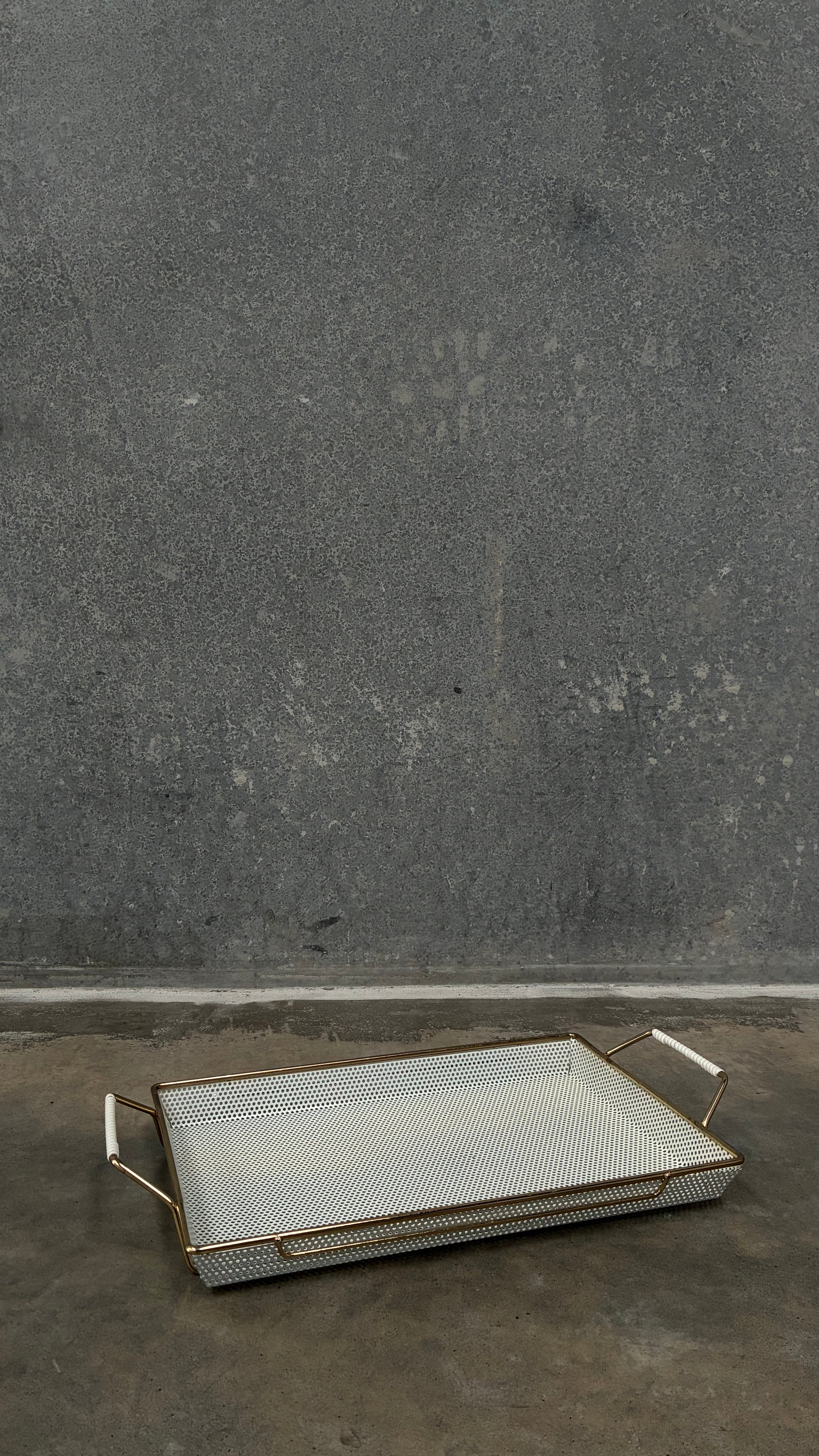 Brass Perforated Metal Serving Tray 1950s