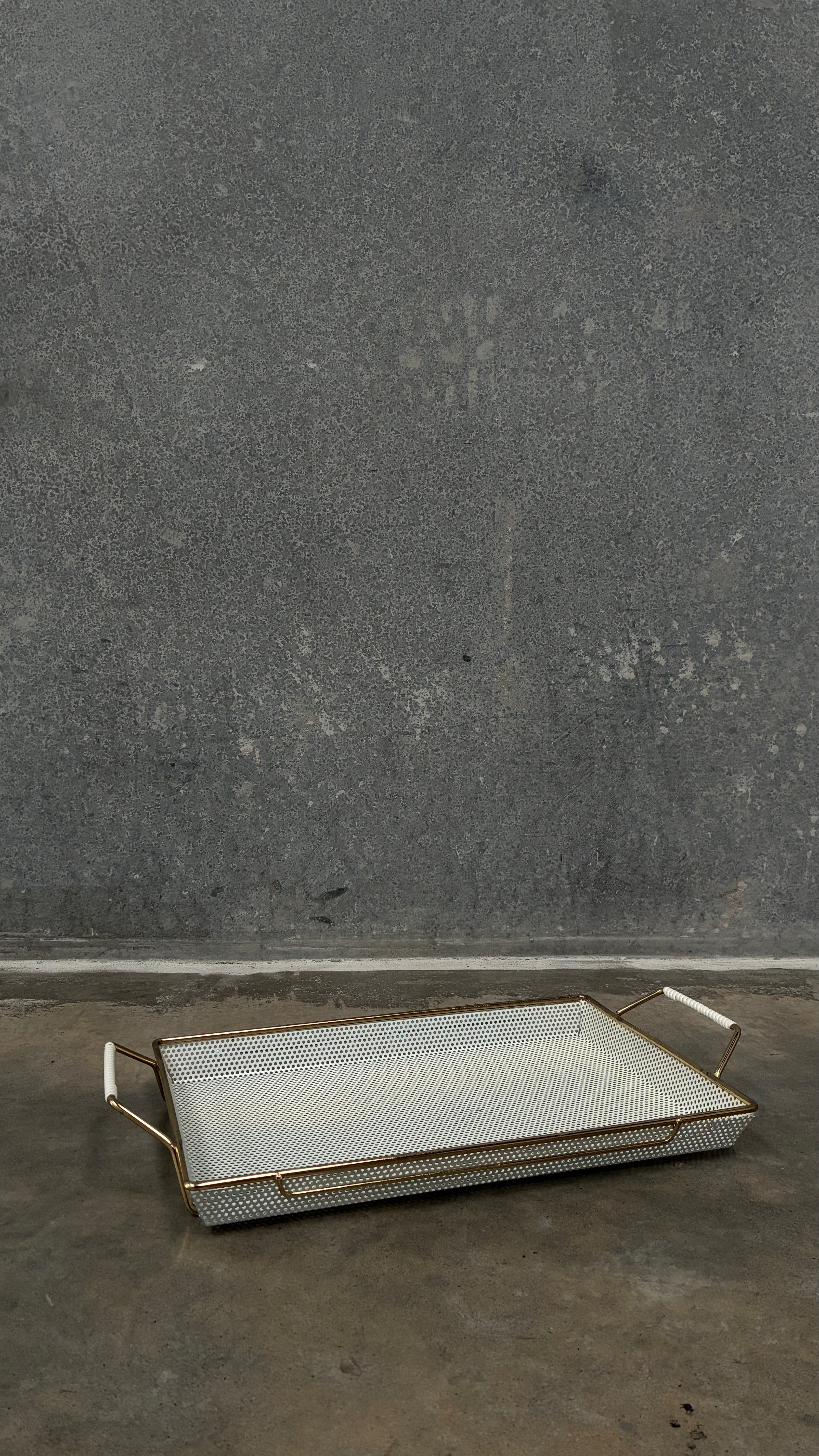 Brass Perforated Metal Serving Tray 1950s