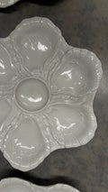 Vintage Italian Oyster Plate, White Glazed Ceramic