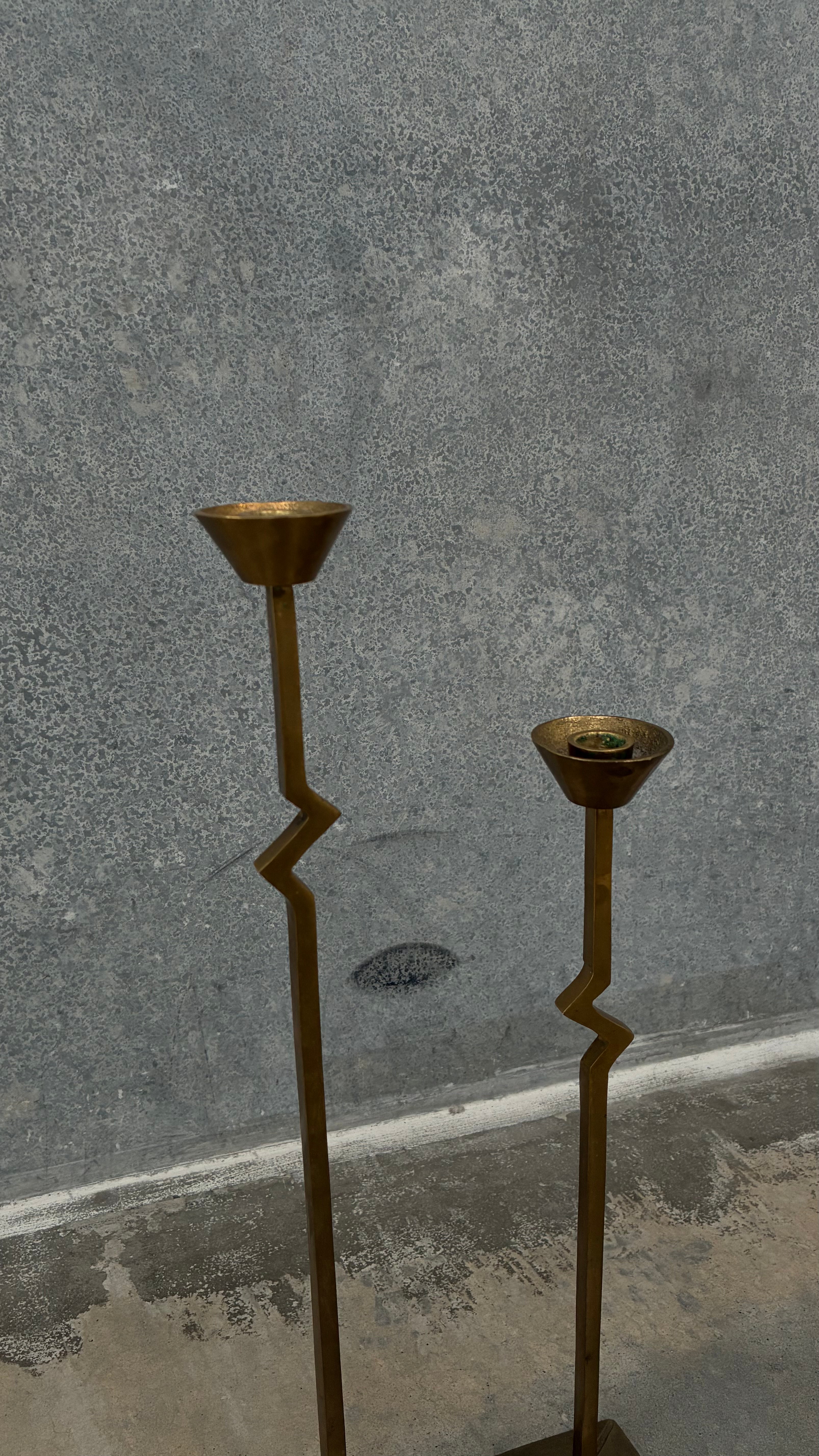 Pair of Italian Brass Candlesticks 1980s