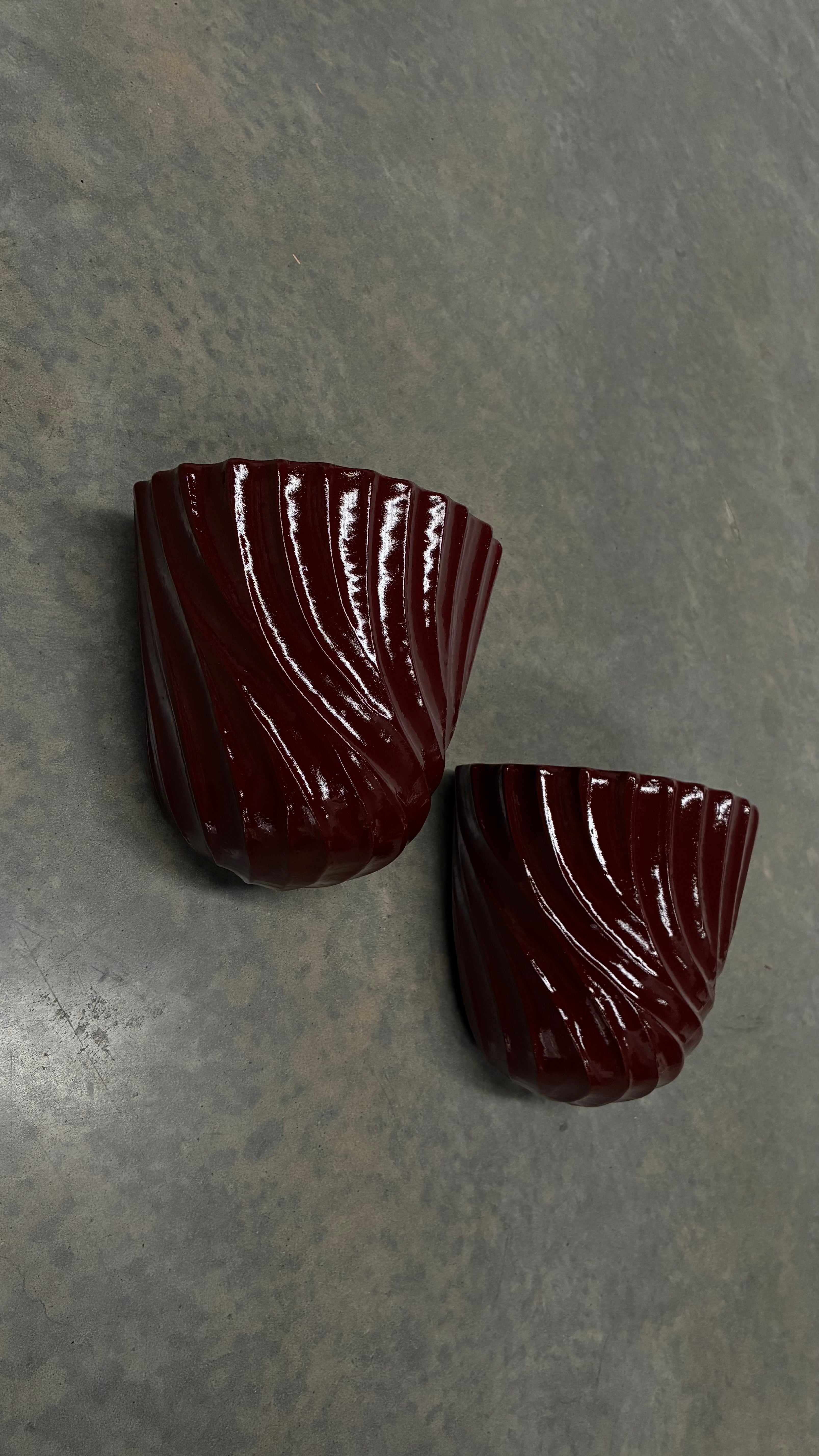 Pair of Handmade ceramic wall sconces, Portugal