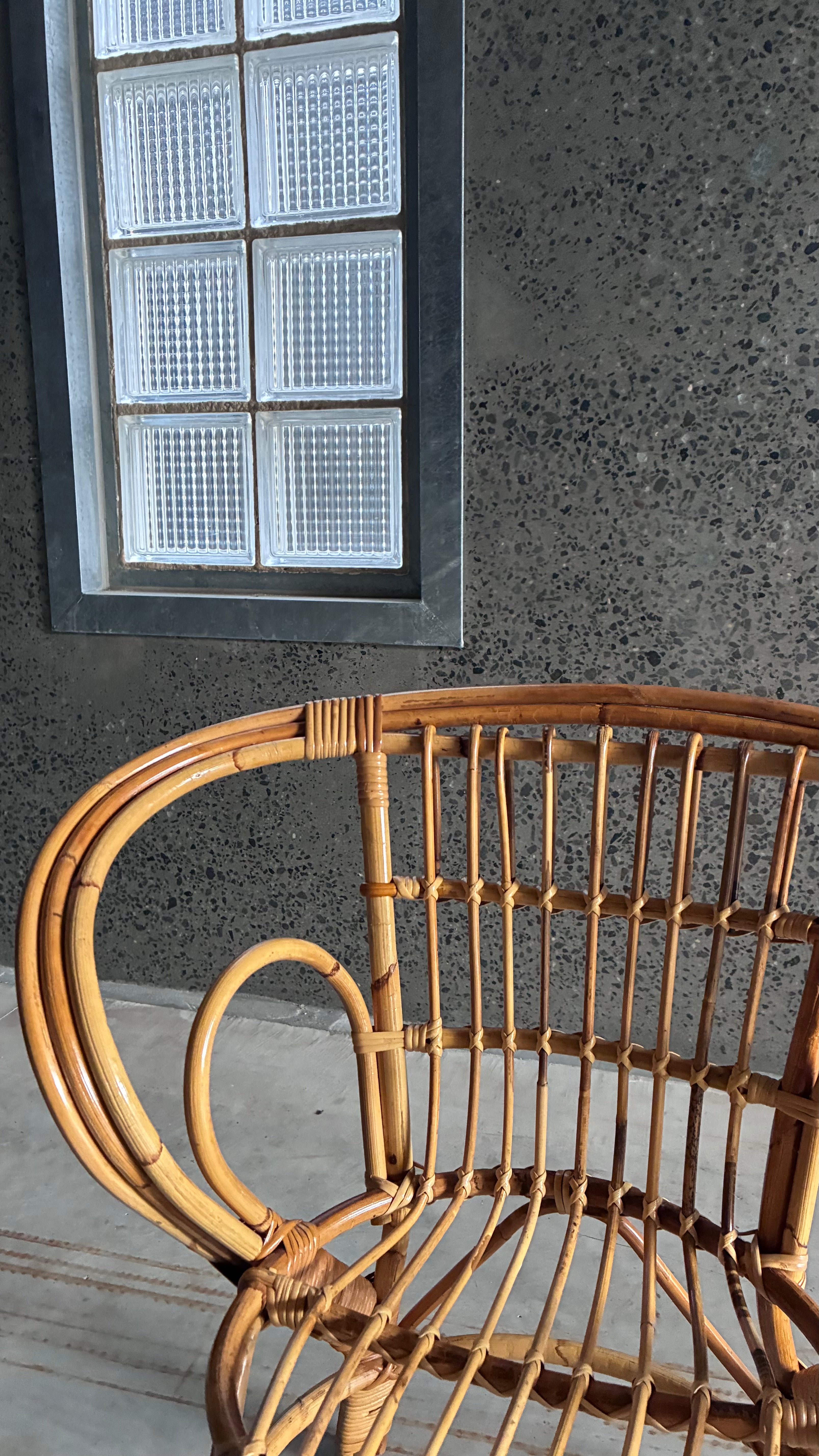 VINTAGE BAMBOO AND RATTAN CHILDREN'S HOOP CHAIR