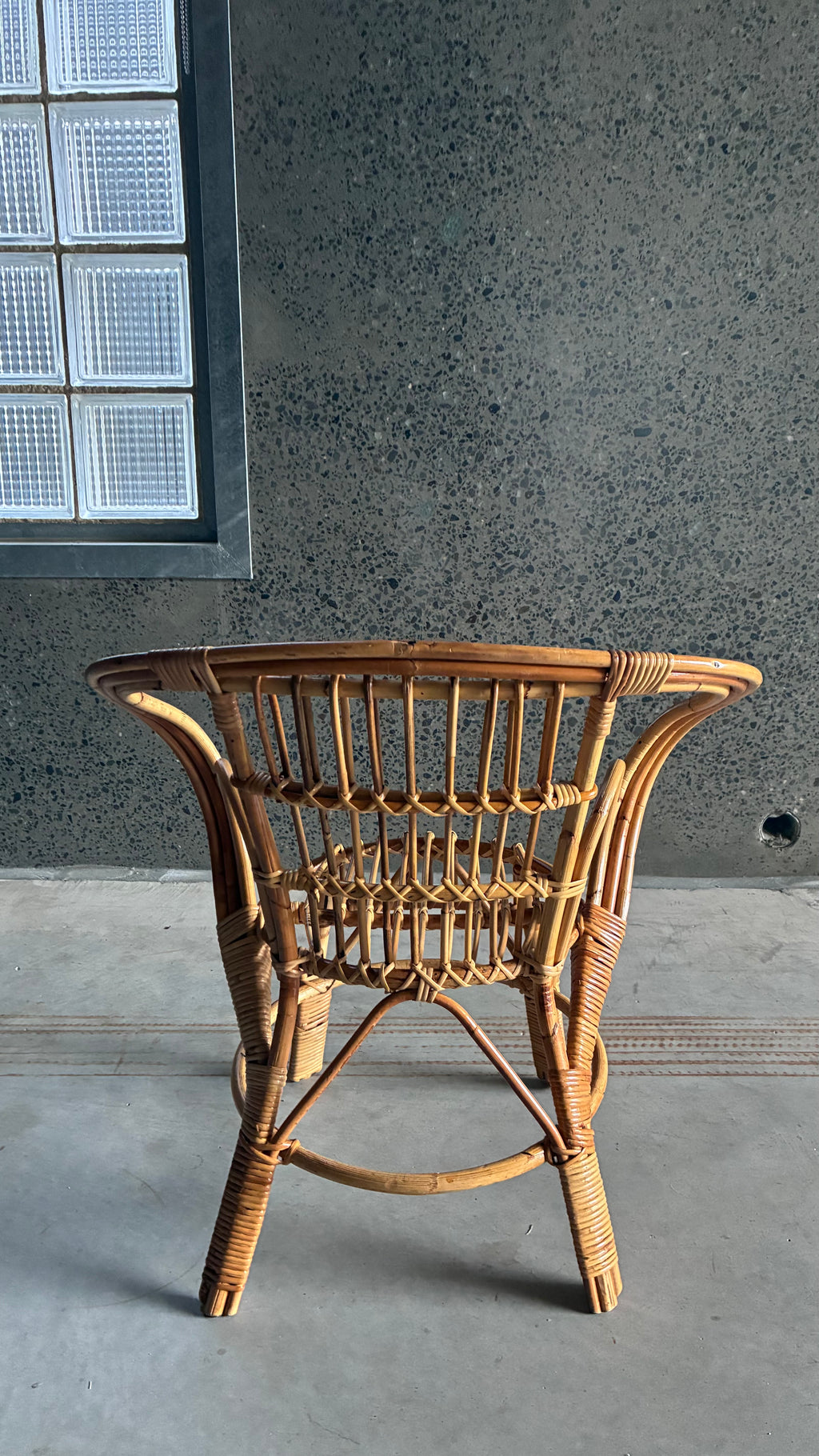 VINTAGE BAMBOO AND RATTAN CHILDREN'S HOOP CHAIR