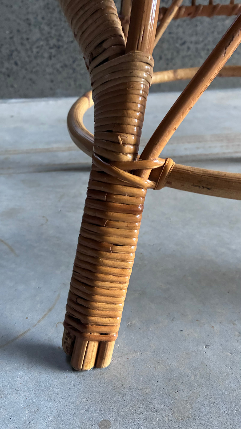 VINTAGE BAMBOO AND RATTAN CHILDREN'S HOOP CHAIR