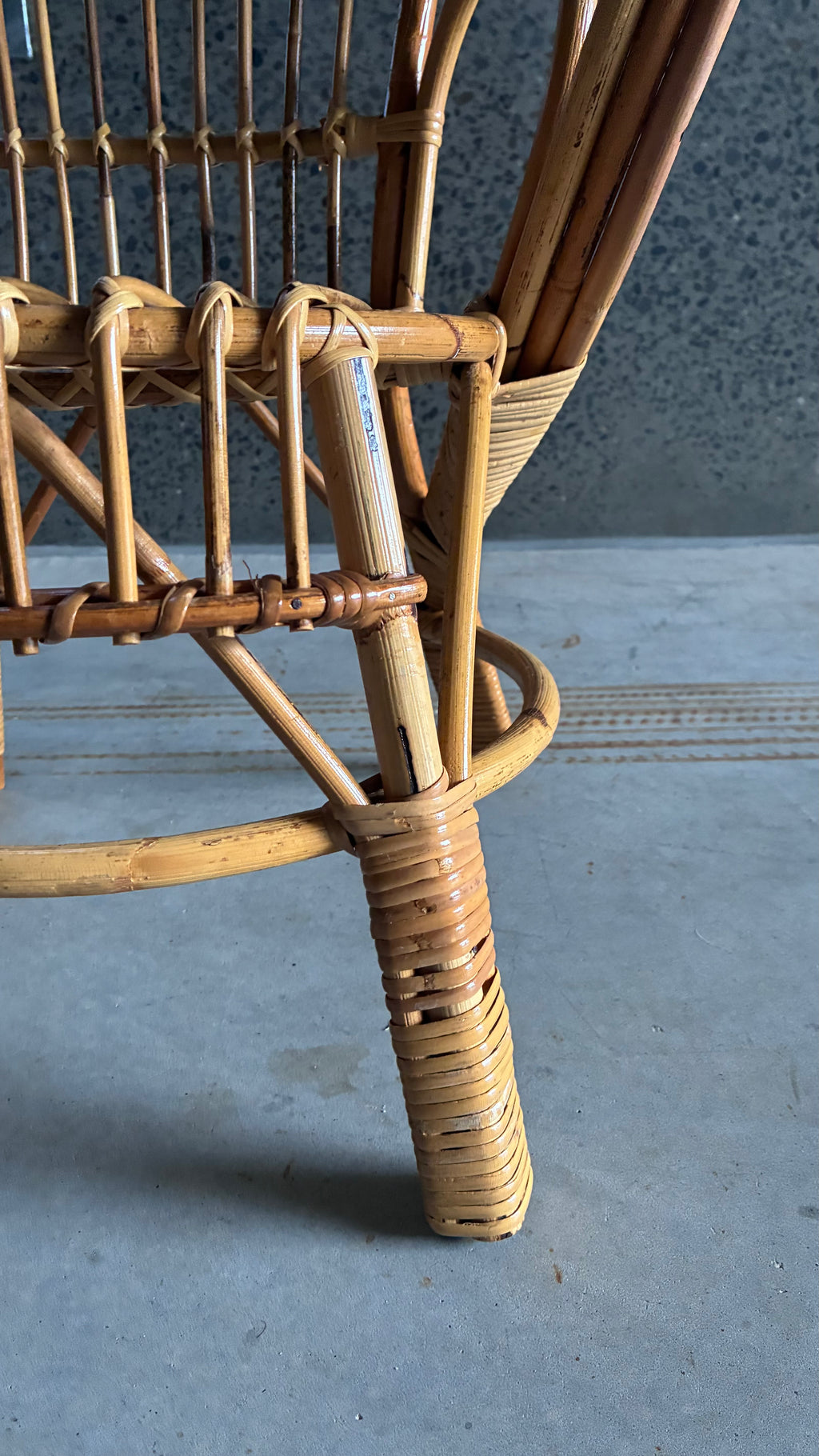 VINTAGE BAMBOO AND RATTAN CHILDREN'S HOOP CHAIR