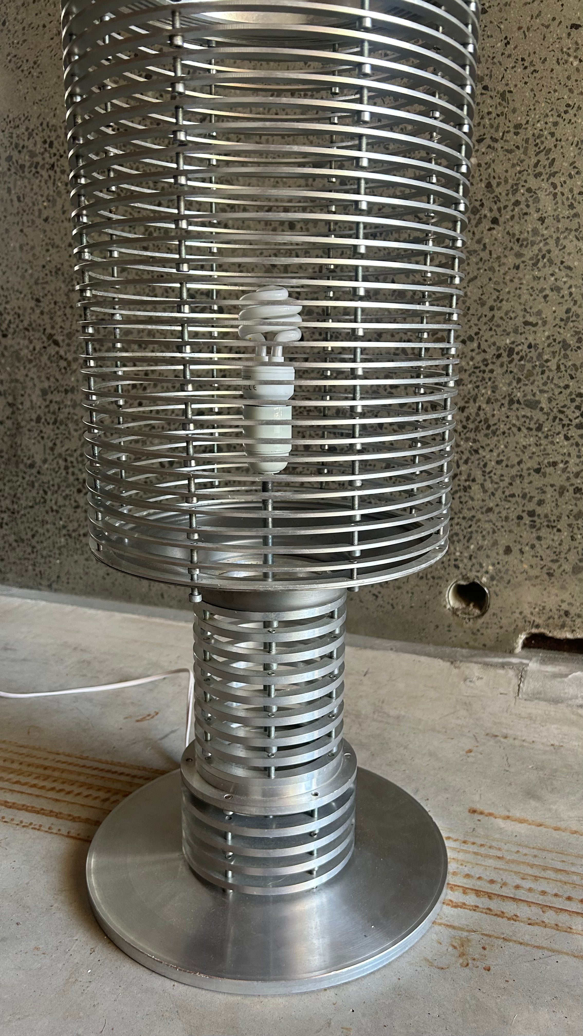 BRUTALIST ALUMINIUM TABLE LAMP, FRANCE 1990S