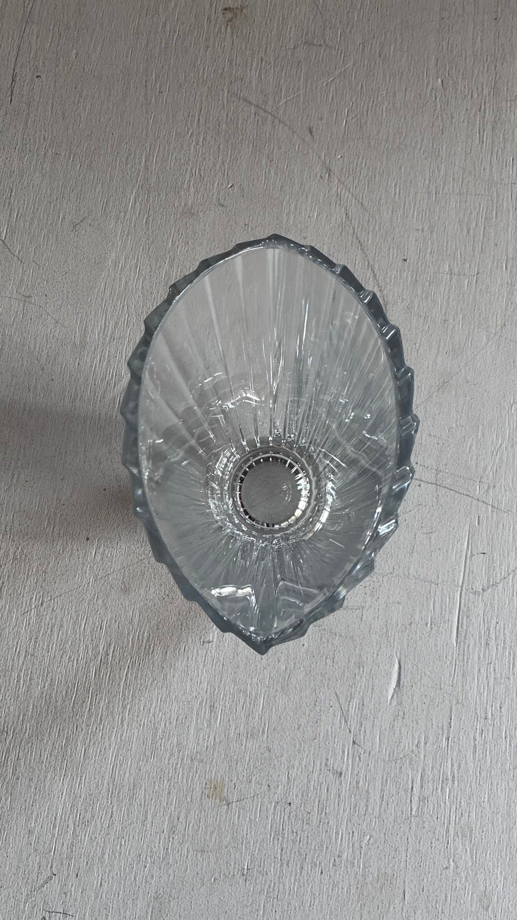 CRISTAL D'ARQUES "EVENTAIL" CRYSTAL VASE, FRANCE