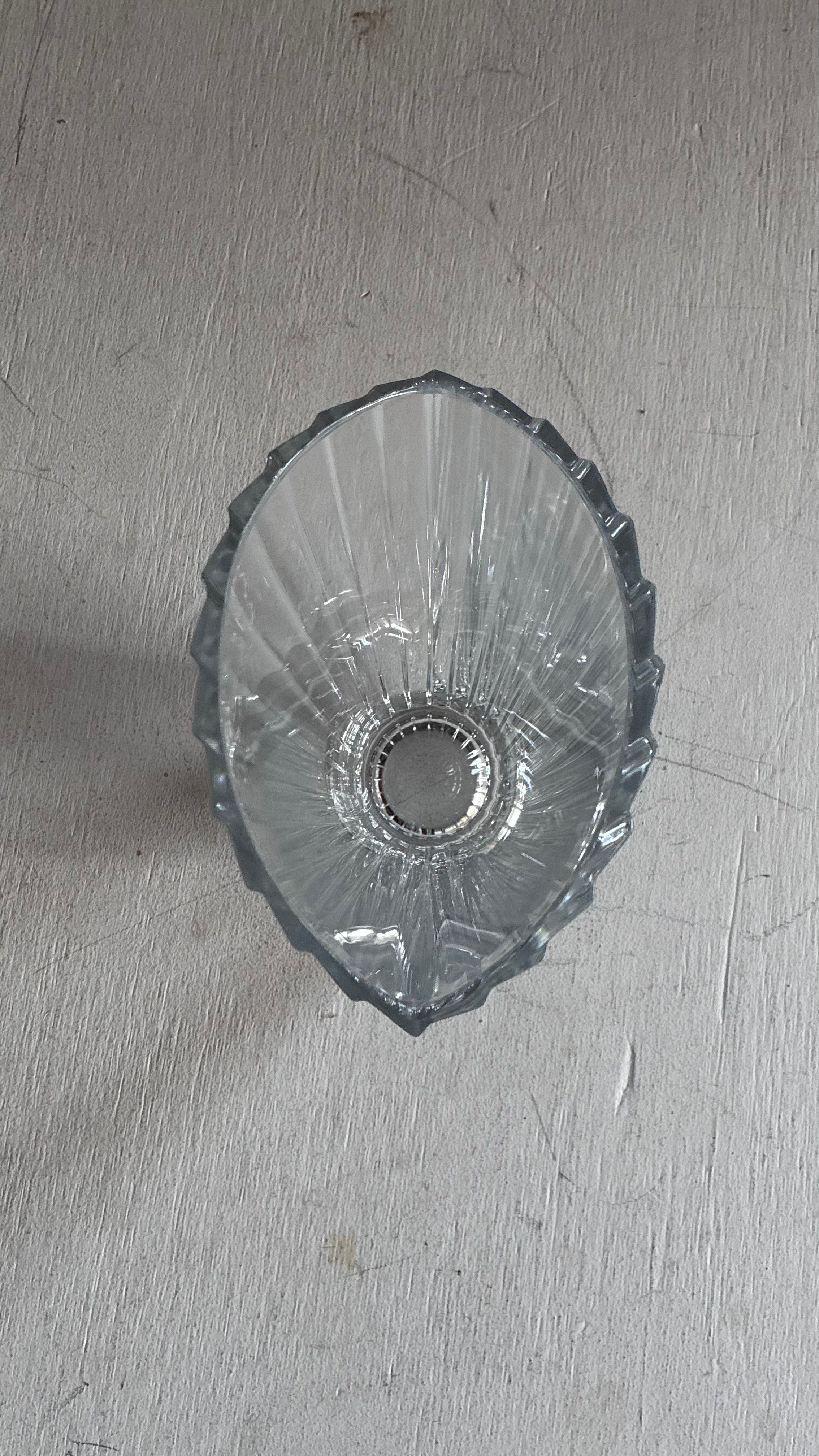 CRISTAL D'ARQUES "EVENTAIL" CRYSTAL VASE, FRANCE