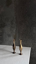 MID CENTURY BRASS SPIRAL VASES (PAIR)