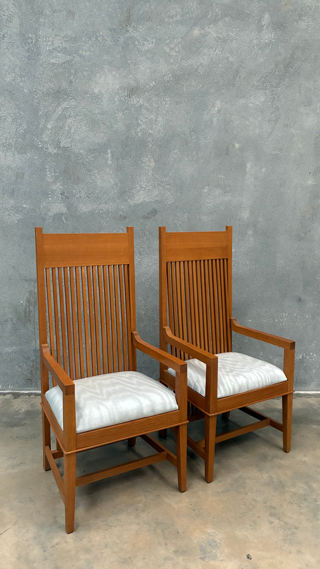 Pair of Frank Lloyd Wright Armchairs | Dedar Milano Moiré