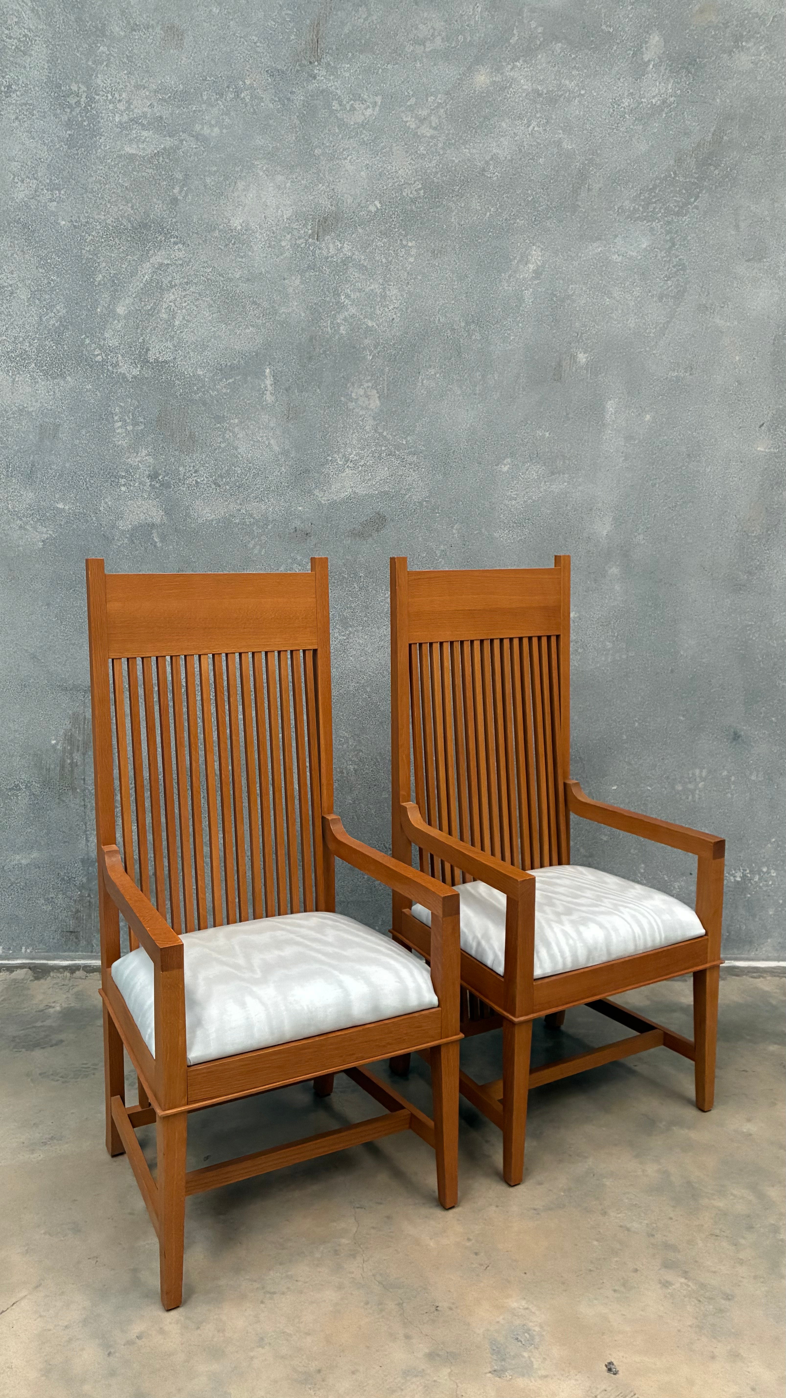 Pair of Frank Lloyd Wright Armchairs | Dedar Milano Moiré