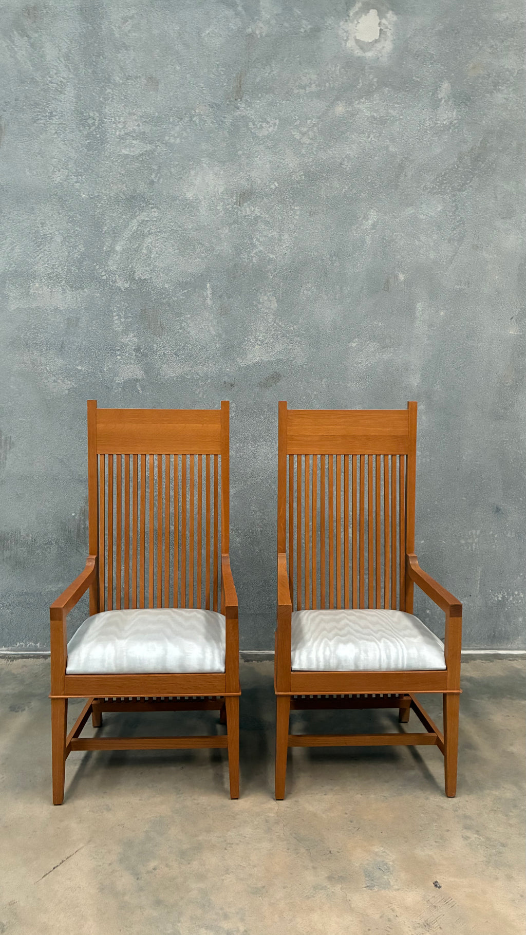 Pair of Frank Lloyd Wright Armchairs | Dedar Milano Moiré