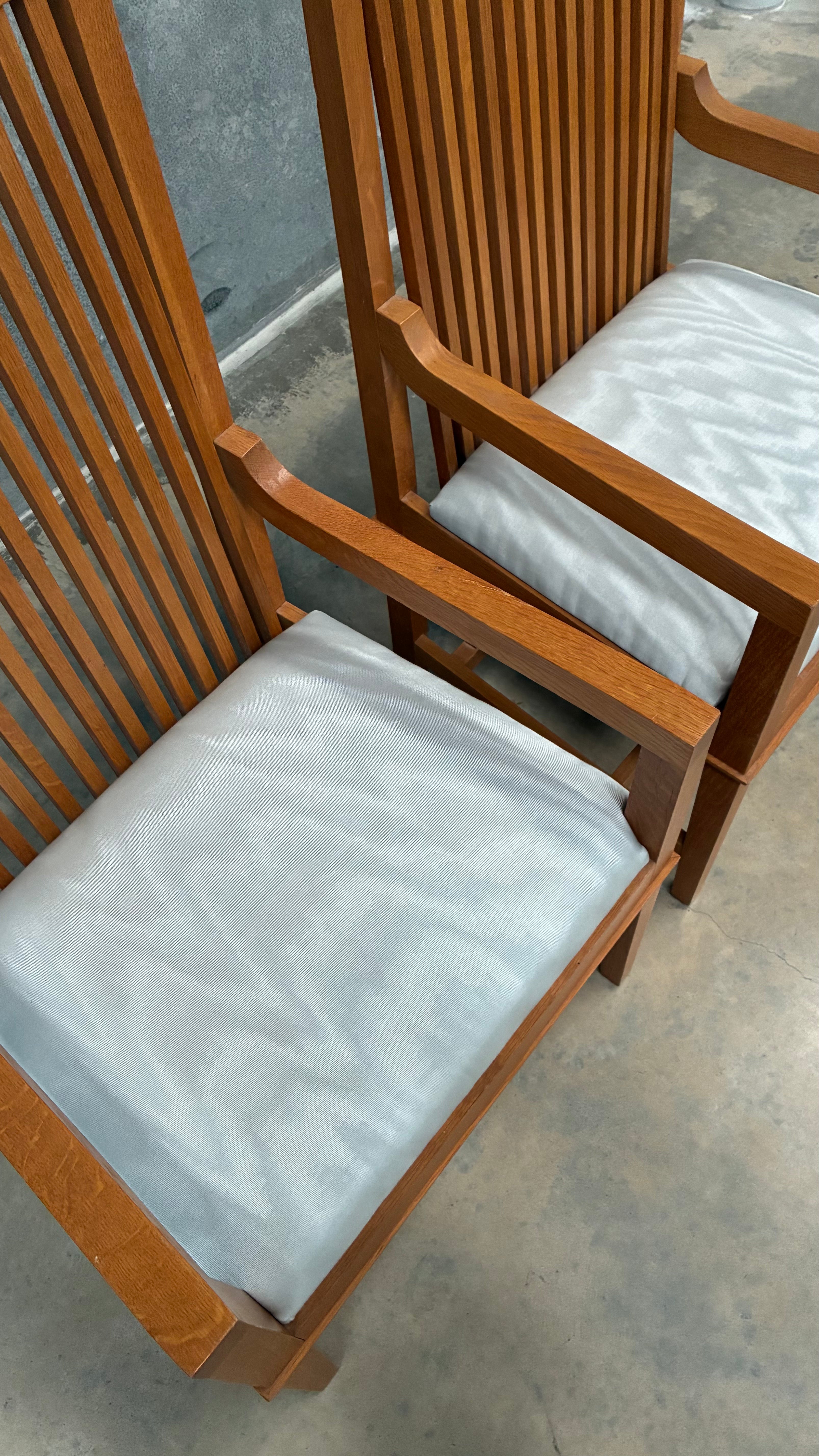 Pair of Frank Lloyd Wright Armchairs | Dedar Milano Moiré