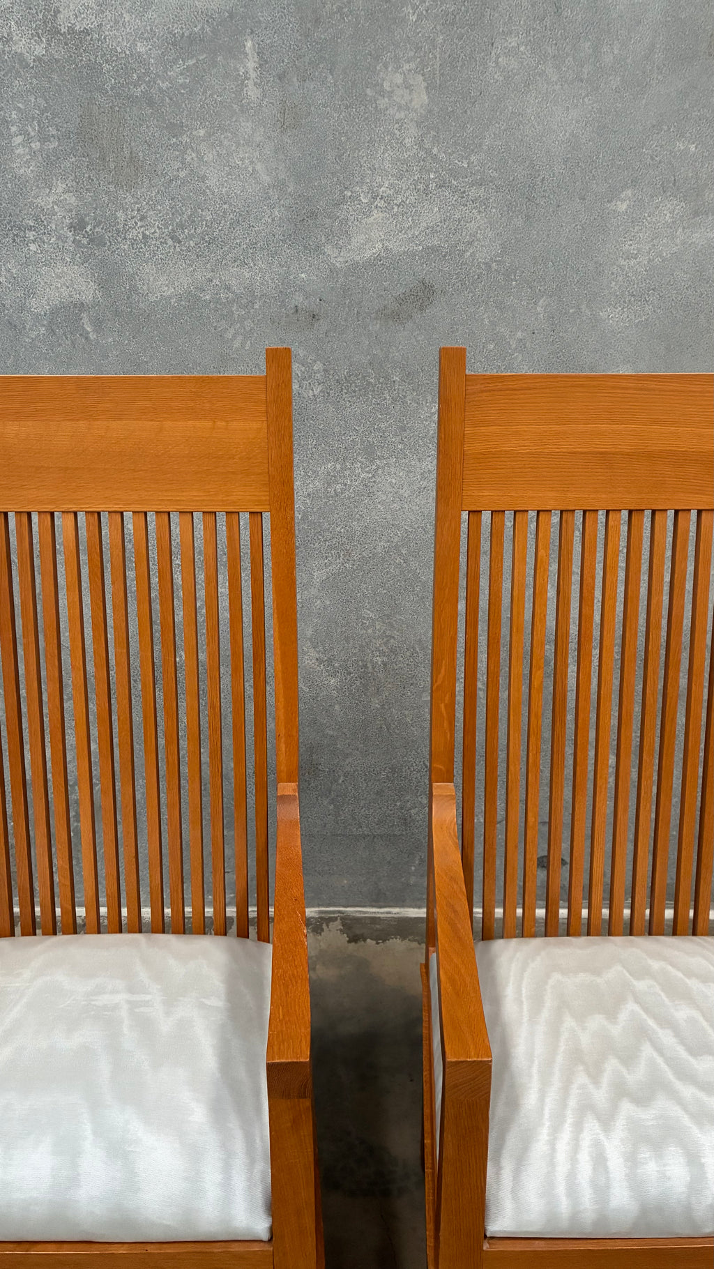Pair of Frank Lloyd Wright Armchairs | Dedar Milano Moiré