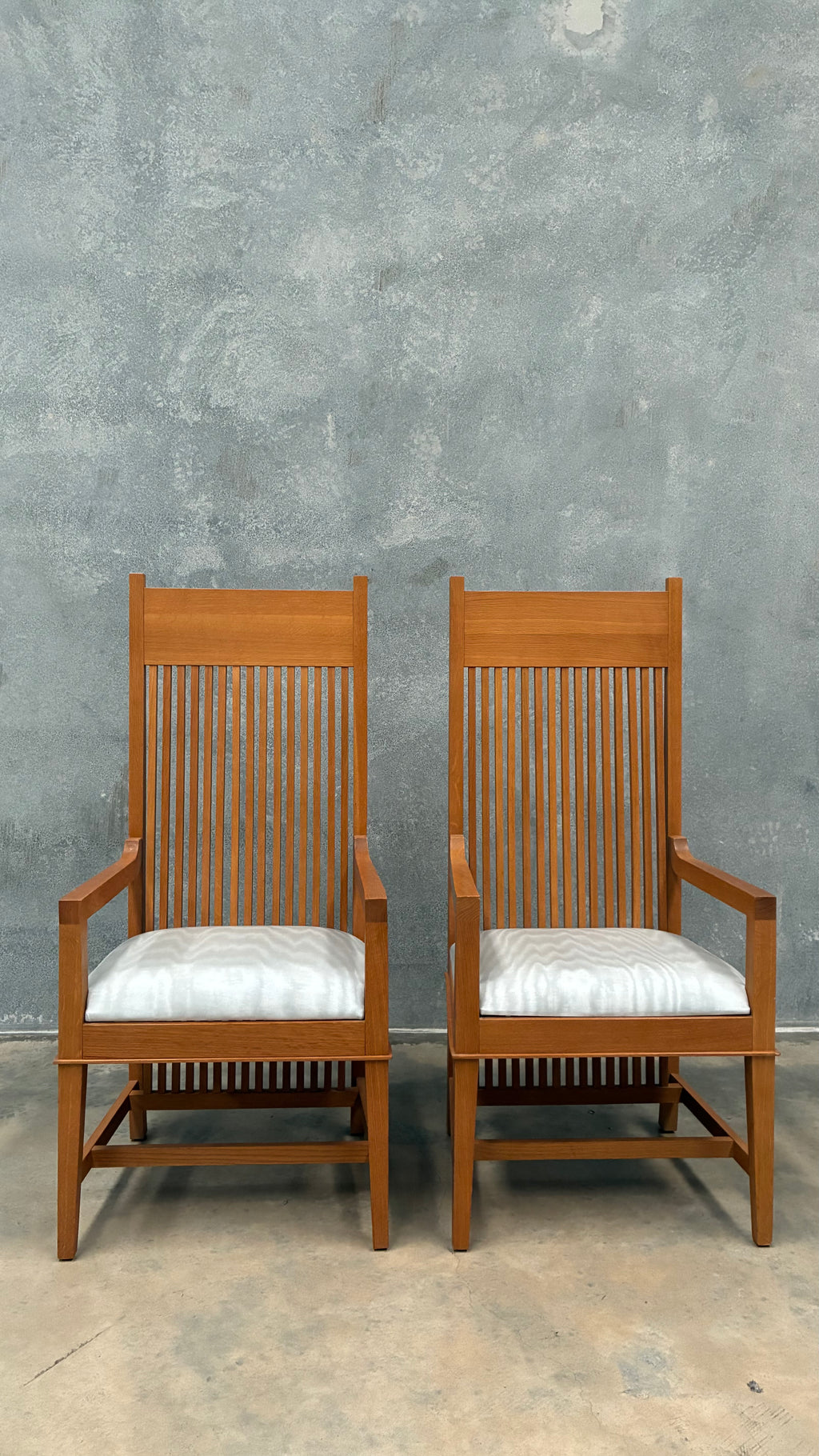 Pair of Frank Lloyd Wright Armchairs | Dedar Milano Moiré