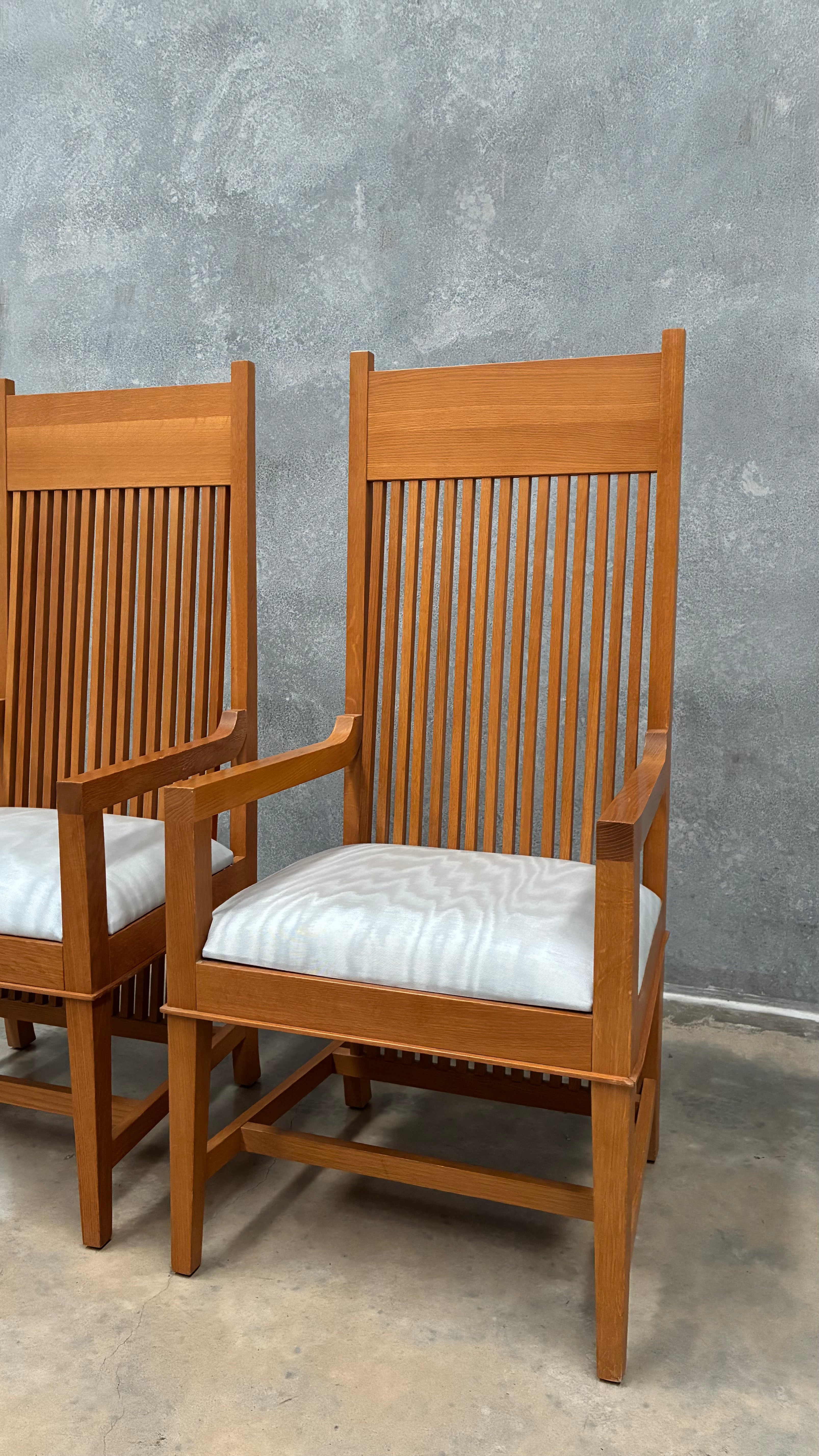Pair of Frank Lloyd Wright Armchairs | Dedar Milano Moiré