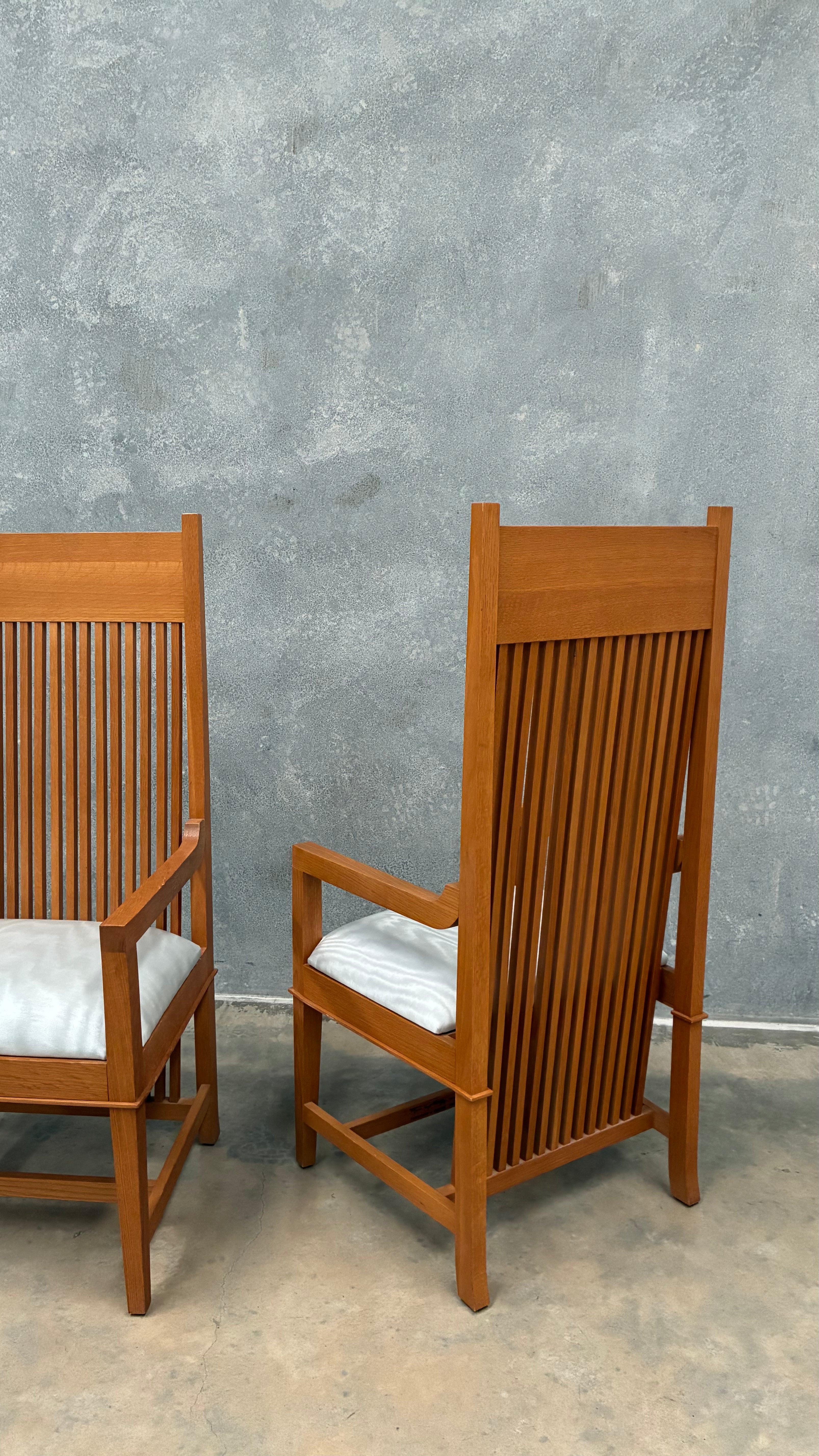 Pair of Frank Lloyd Wright Armchairs | Dedar Milano Moiré