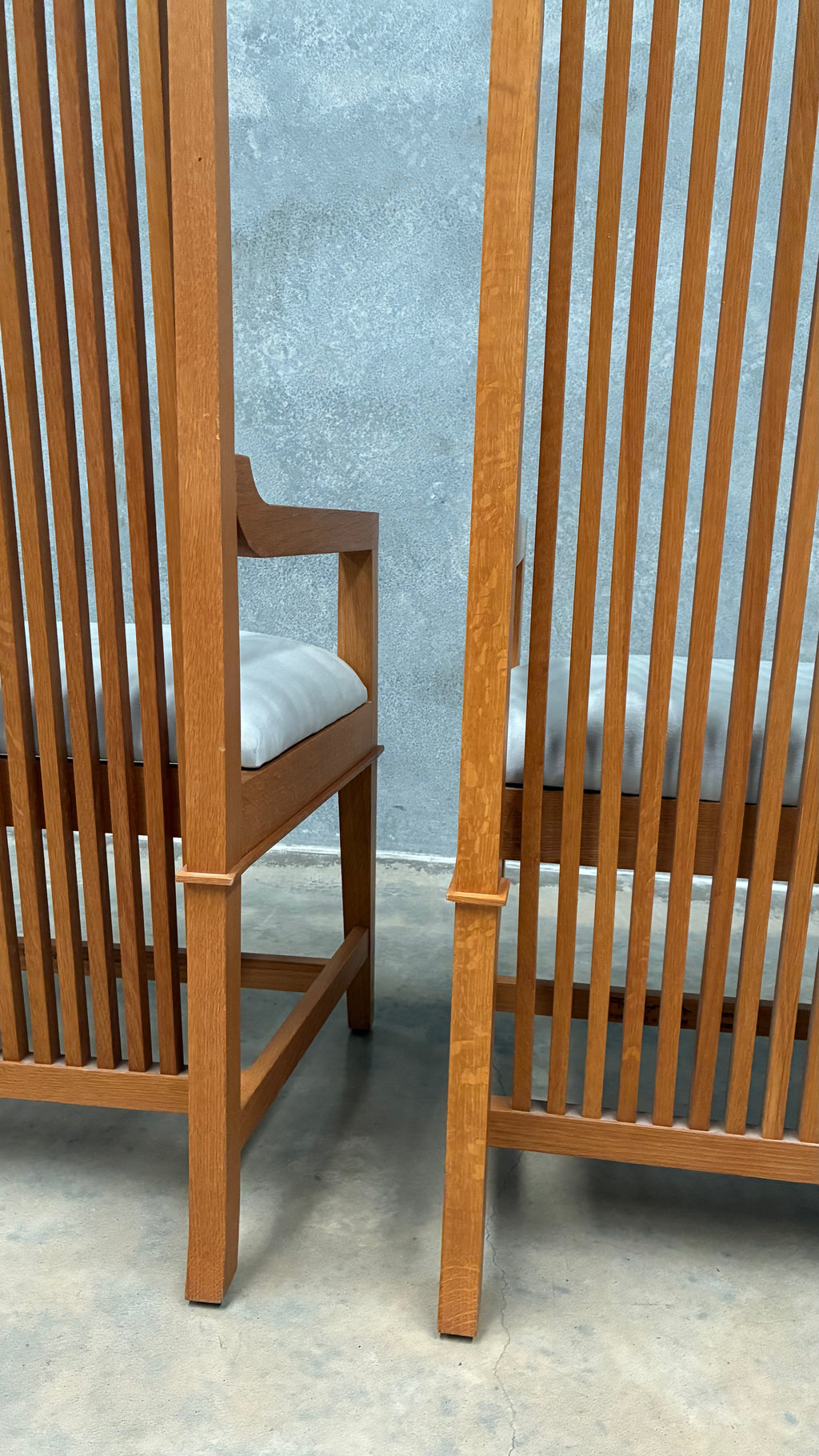 Pair of Frank Lloyd Wright Armchairs | Dedar Milano Moiré