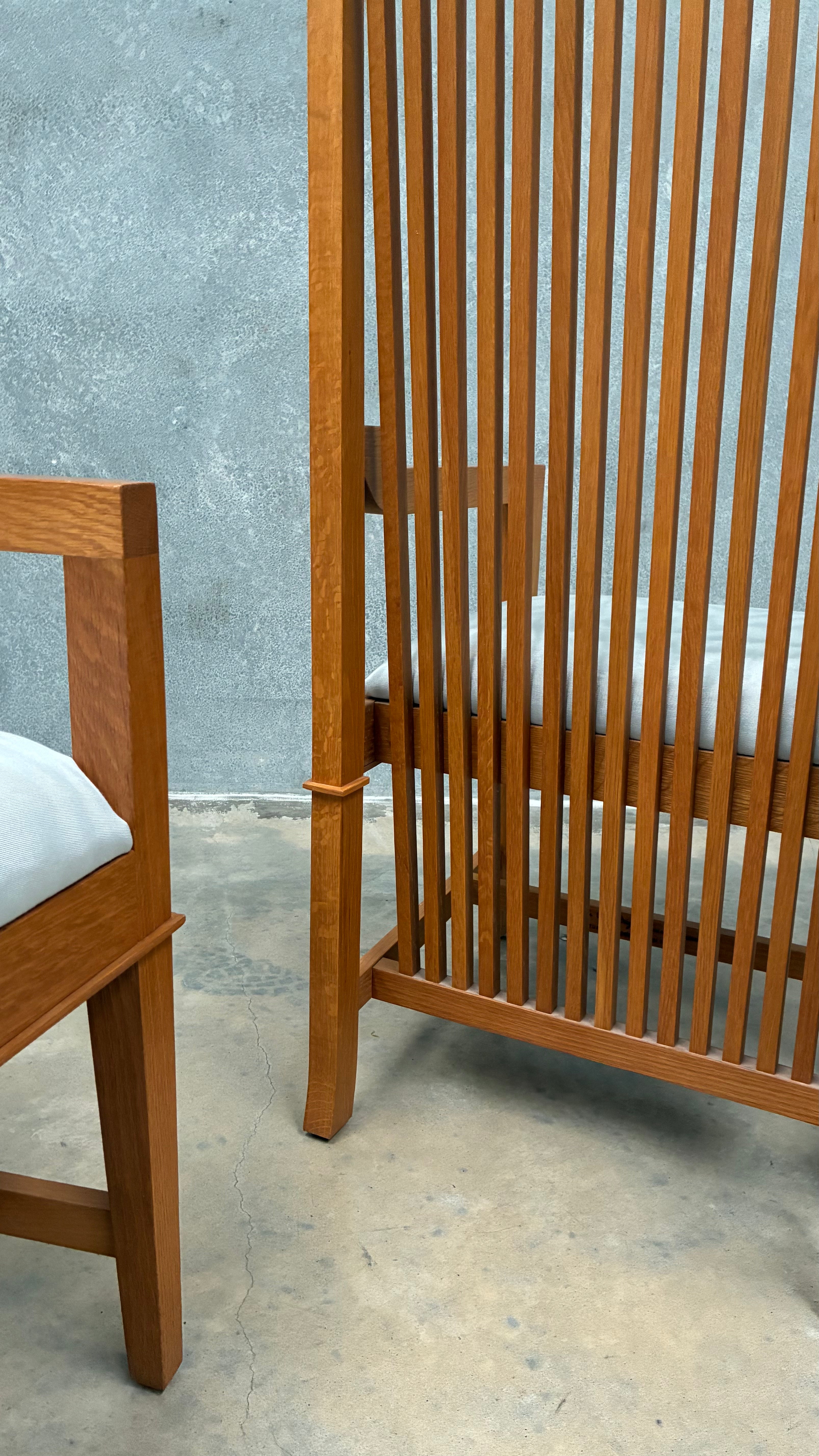 Pair of Frank Lloyd Wright Armchairs | Dedar Milano Moiré