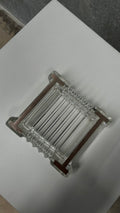 Italian Crystal Ashtray with 800 Silver Mounts 1970s