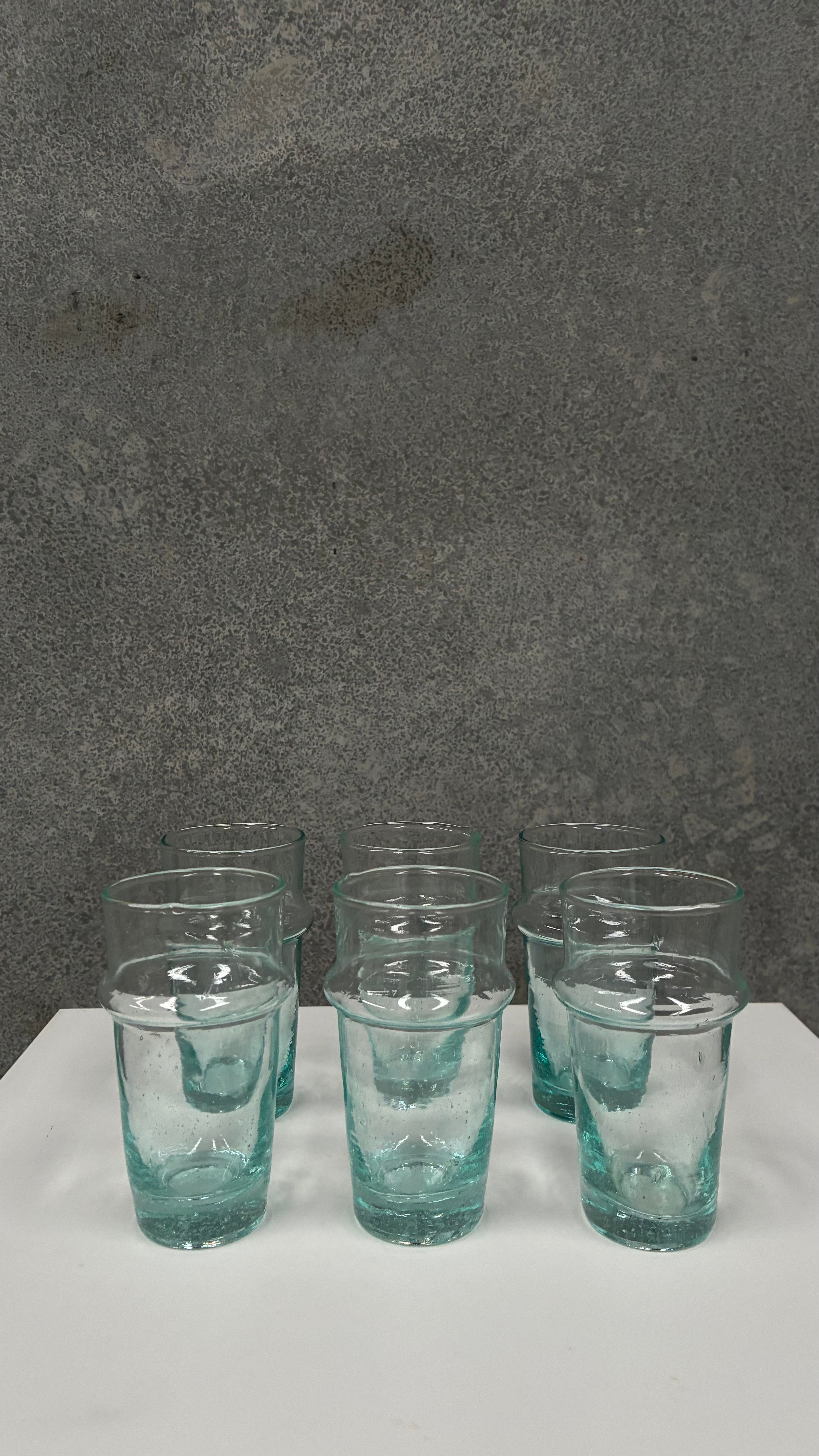 Hand-Blown Moroccan Tea Glasses (Set of Six)