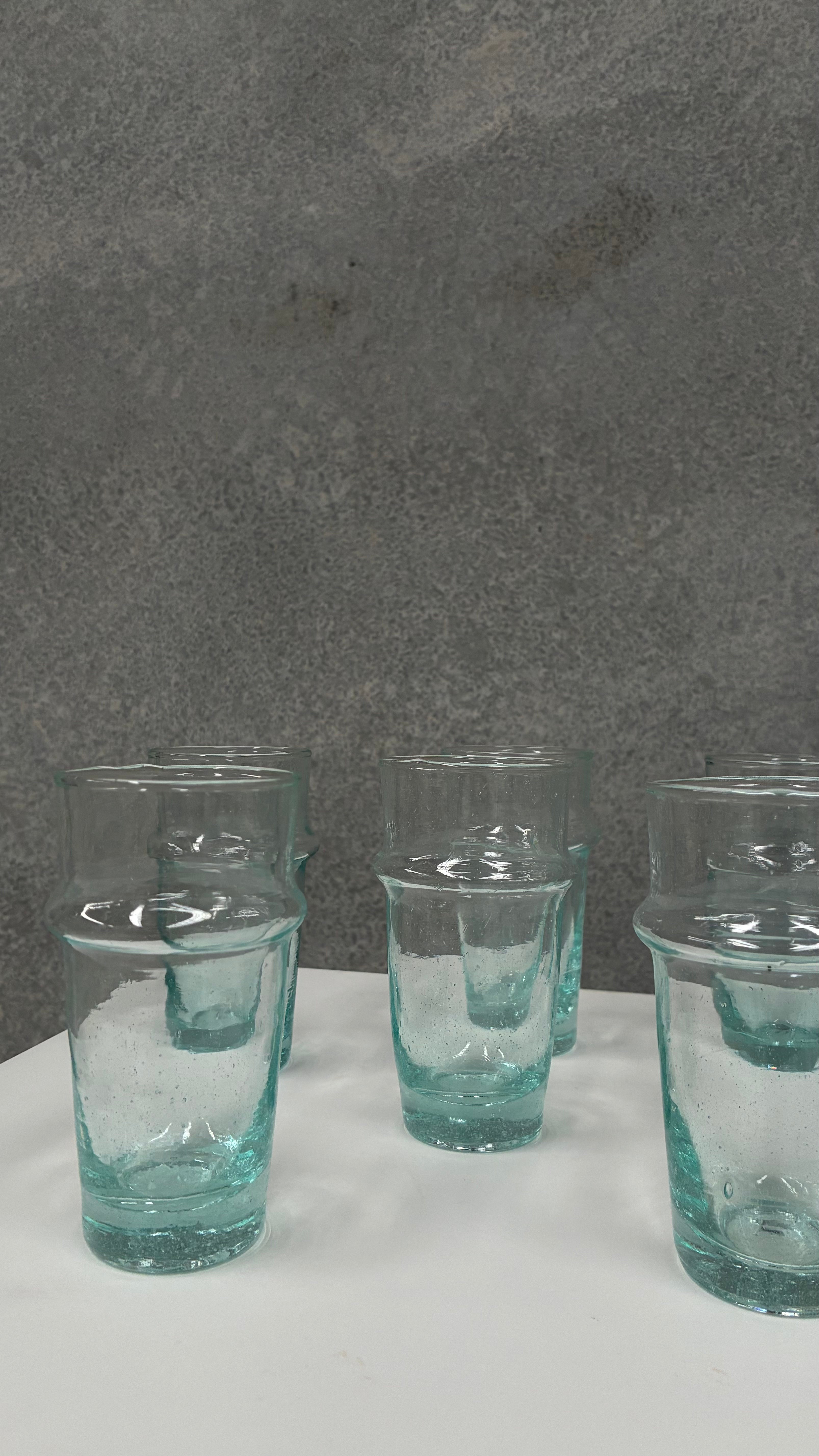Hand-Blown Moroccan Tea Glasses (Set of Six)
