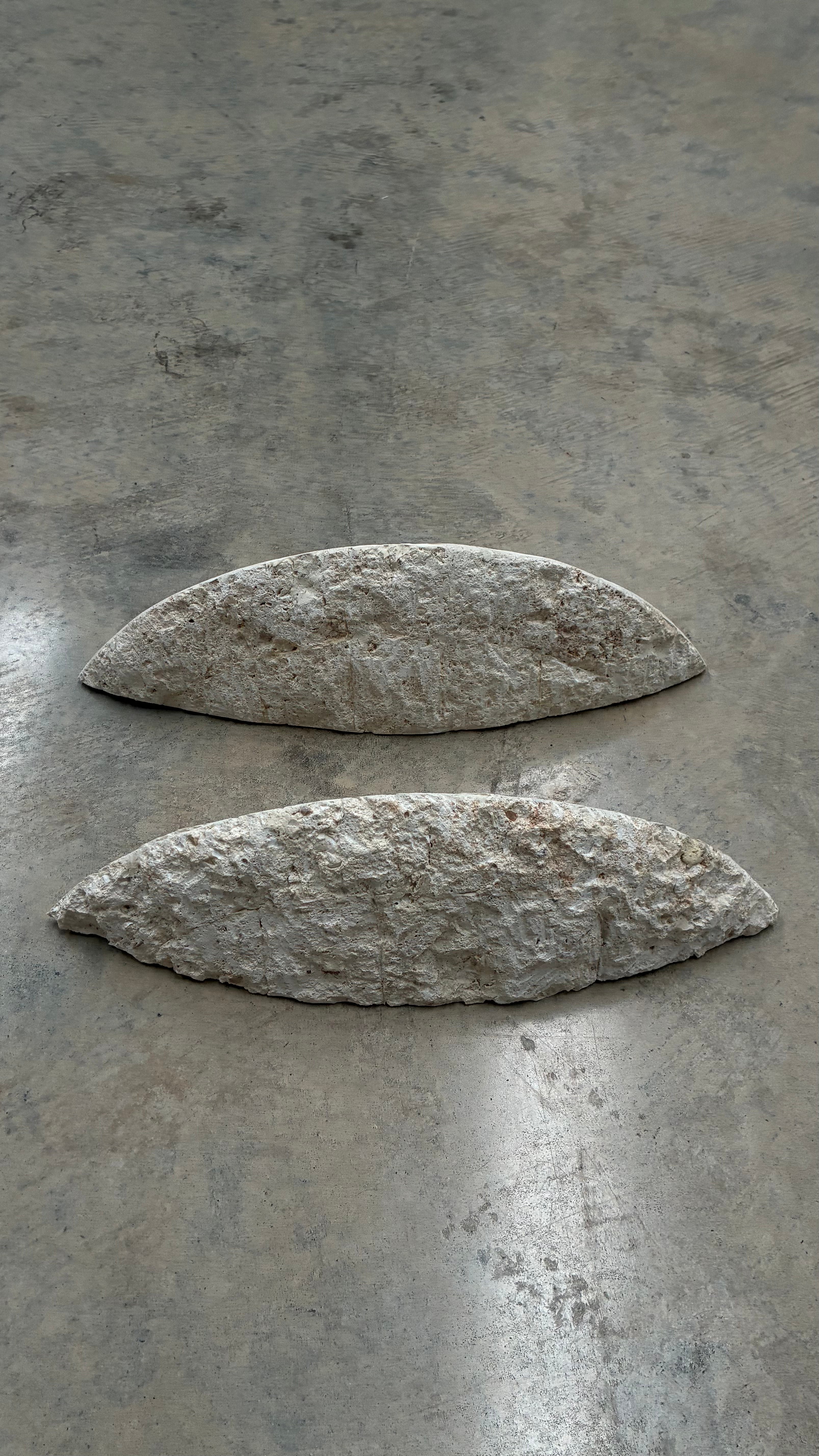Pair of Stone Composite Wall Sconces Italy 1970s