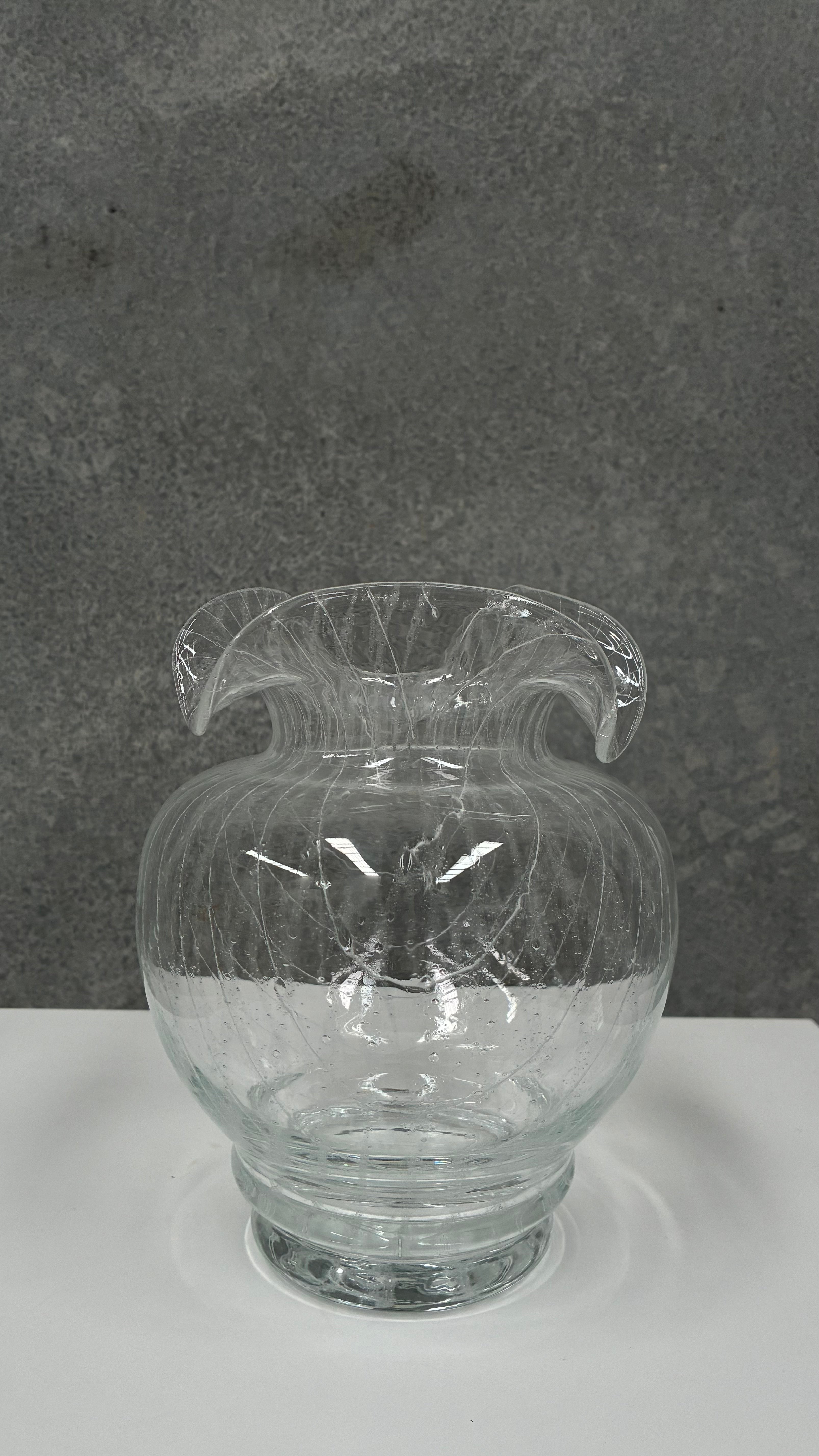 Hand-Blown Art Glass Vase, Murano Italy 1960s